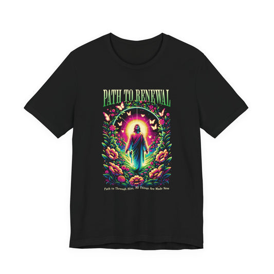 Path to Renewal T-Shirt — Spiritual Jesus Graphic Tee ("Path to Renewal")