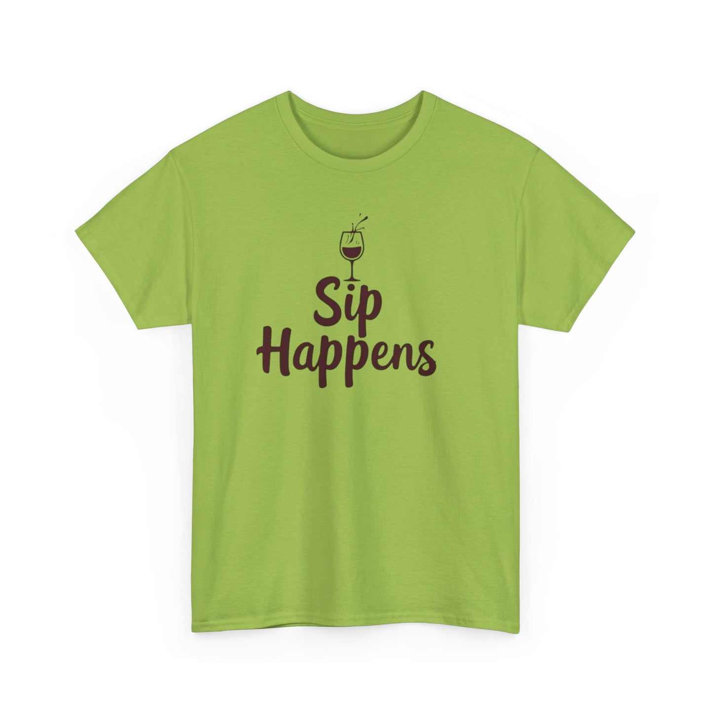 Sip Happens Unisex Heavy Cotton Tee - Funny Graphic Shirt, Casual Wear, Gift for Coffee Lovers, Everyday Comfort, Birthday Party T-Shirt - Psychonaut Swag