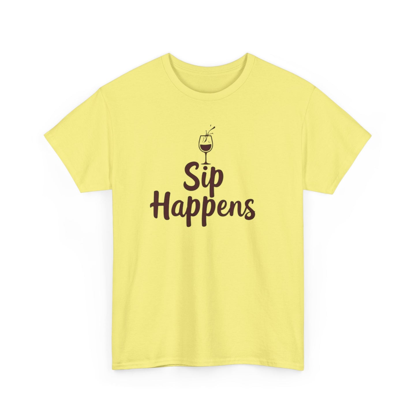 Sip Happens Unisex Heavy Cotton Tee - Funny Graphic Shirt, Casual Wear, Gift for Coffee Lovers, Everyday Comfort, Birthday Party T-Shirt - Psychonaut Swag