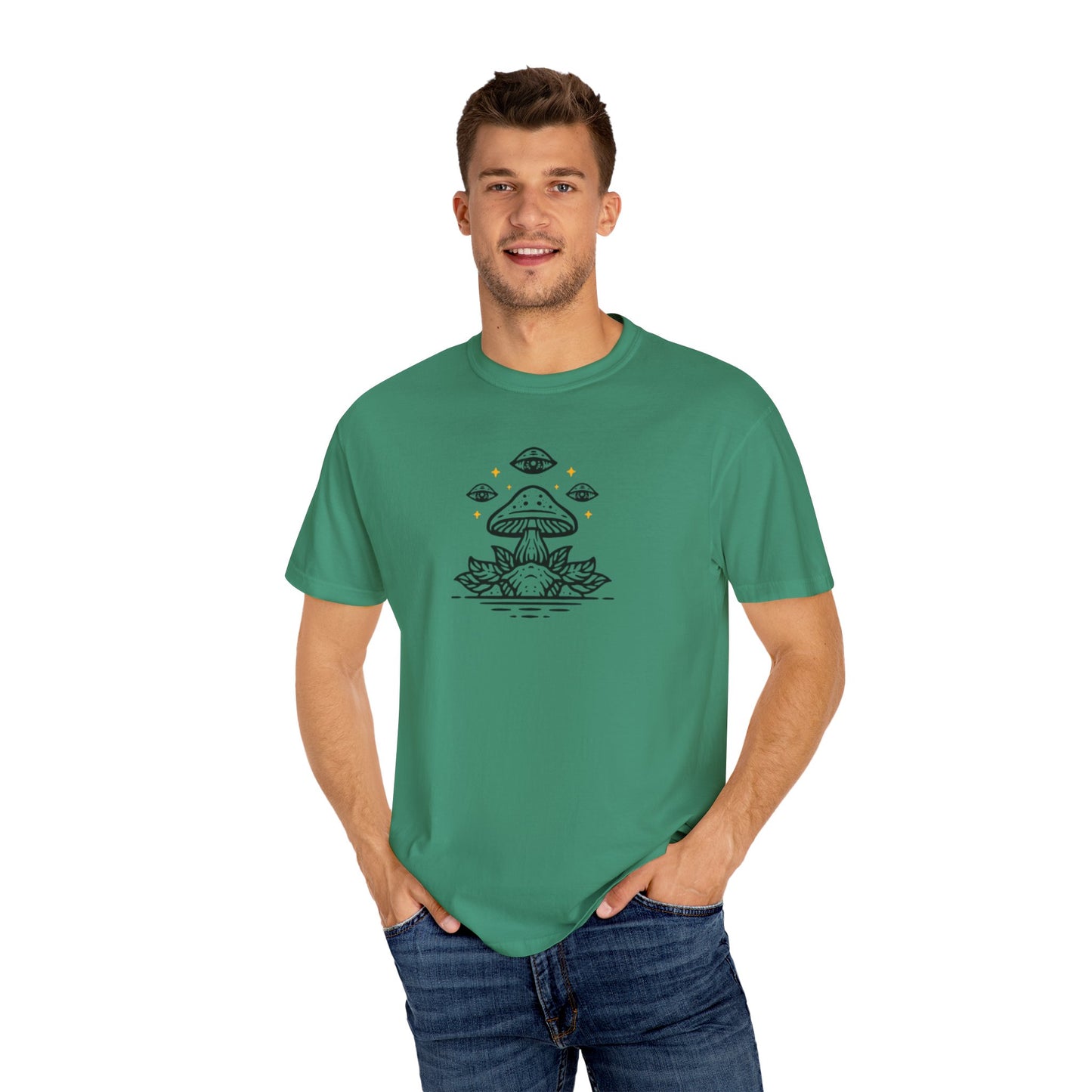Mushroom pattern,Unisex Garment-Dyed T-shirt - Psychonaut Swag