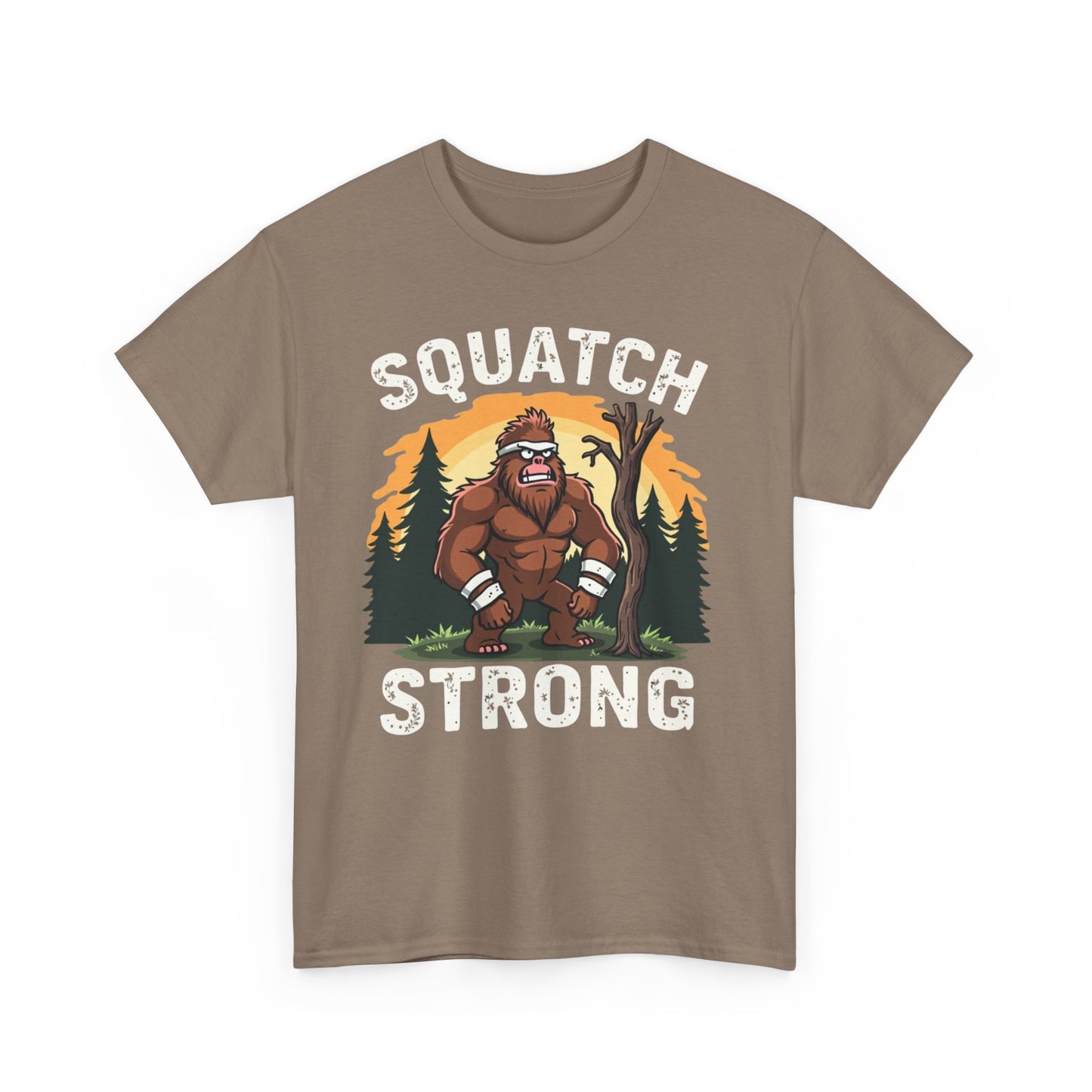 Squatch Strong Unisex Heavy Cotton Tee – Nature Graphic T-Shirt - Psychonaut Swag