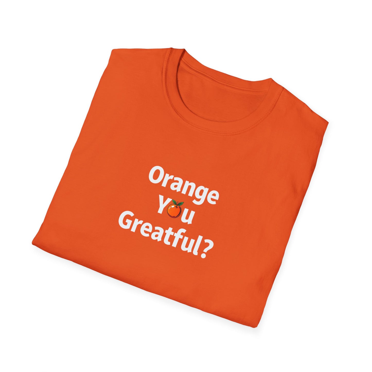 Grateful Orange T-Shirt, Unisex Casual Wear, Thanksgiving Shirt, Fall Vibes Tee, Gift for Friends, Comfortable Everyday Apparel - Psychonaut Swag