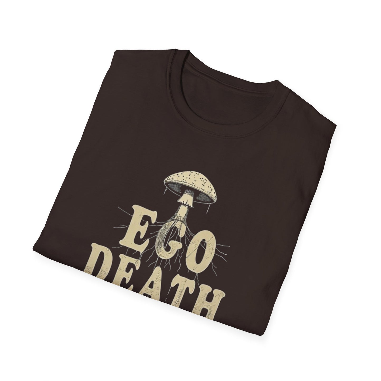 Ego Death Club Mushroom, T-Shirt, Unisex Softstyle Tee, Casual Wear, Gift for Friends, Unique Graphic Shirt - Psychonaut Swag