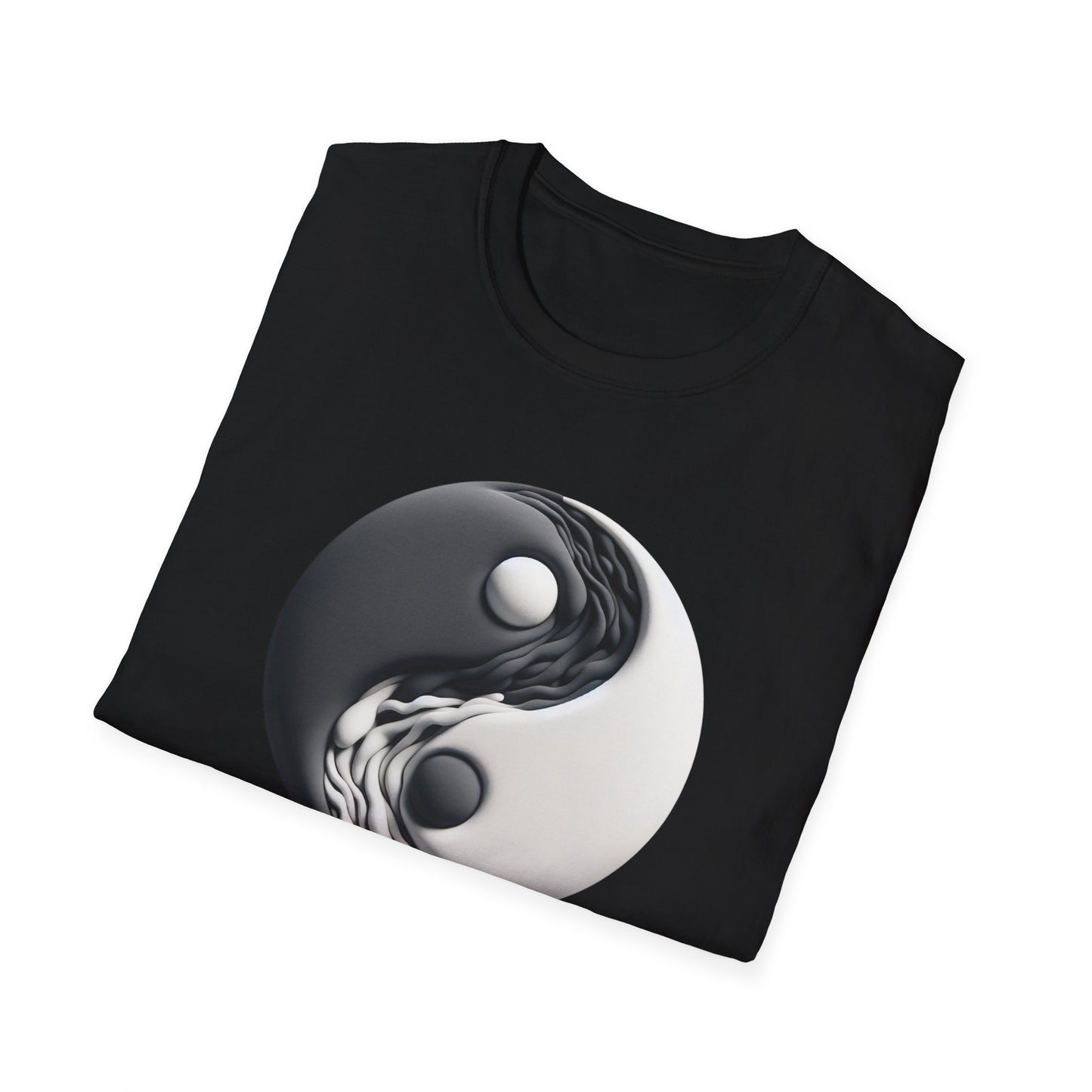 Blending good and evil, yin yang, Unisex Softstyle T-Shirt - Psychonaut Swag