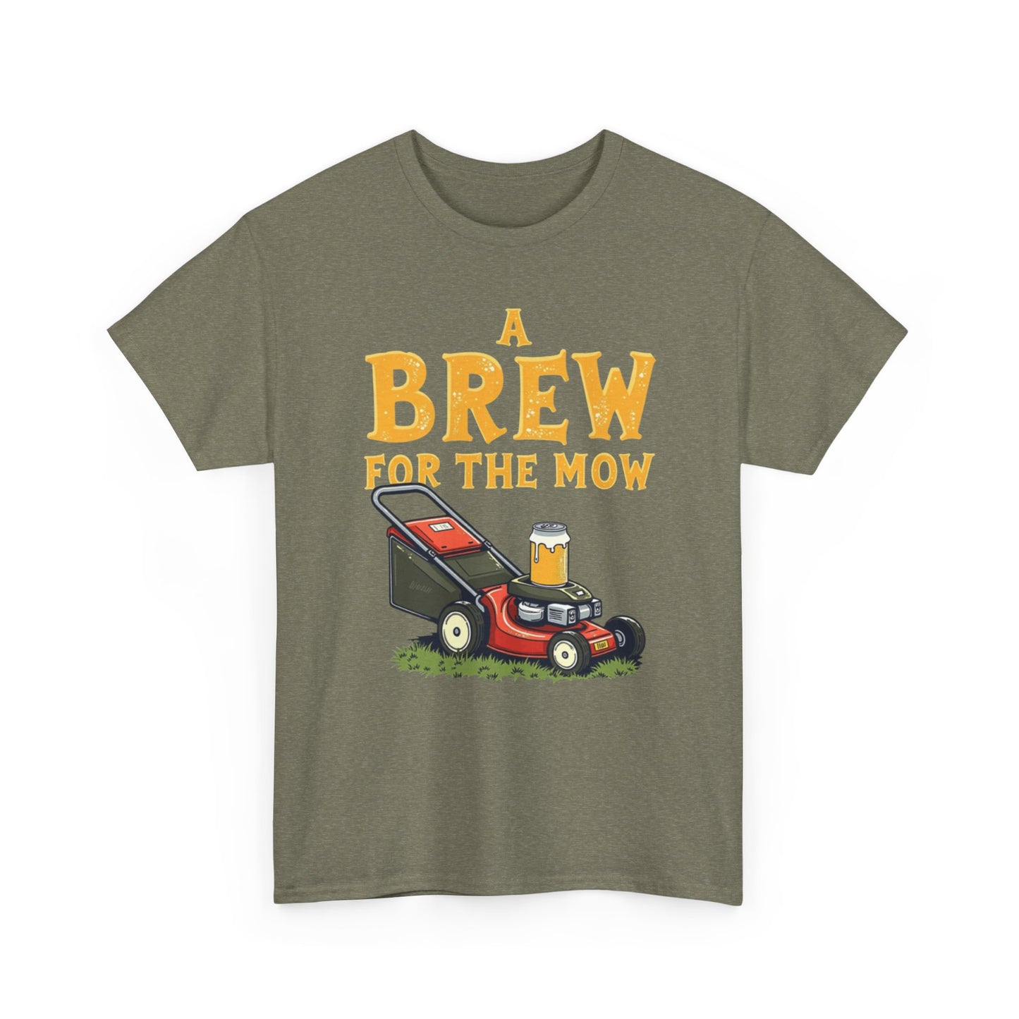 A Brew for the Mow Unisex Heavy Cotton Tee | Gardening Gifts, Lawn Care Apparel, Fun T-Shirt, Father's Day Gift, Beer Lover Shirt - Psychonaut Swag