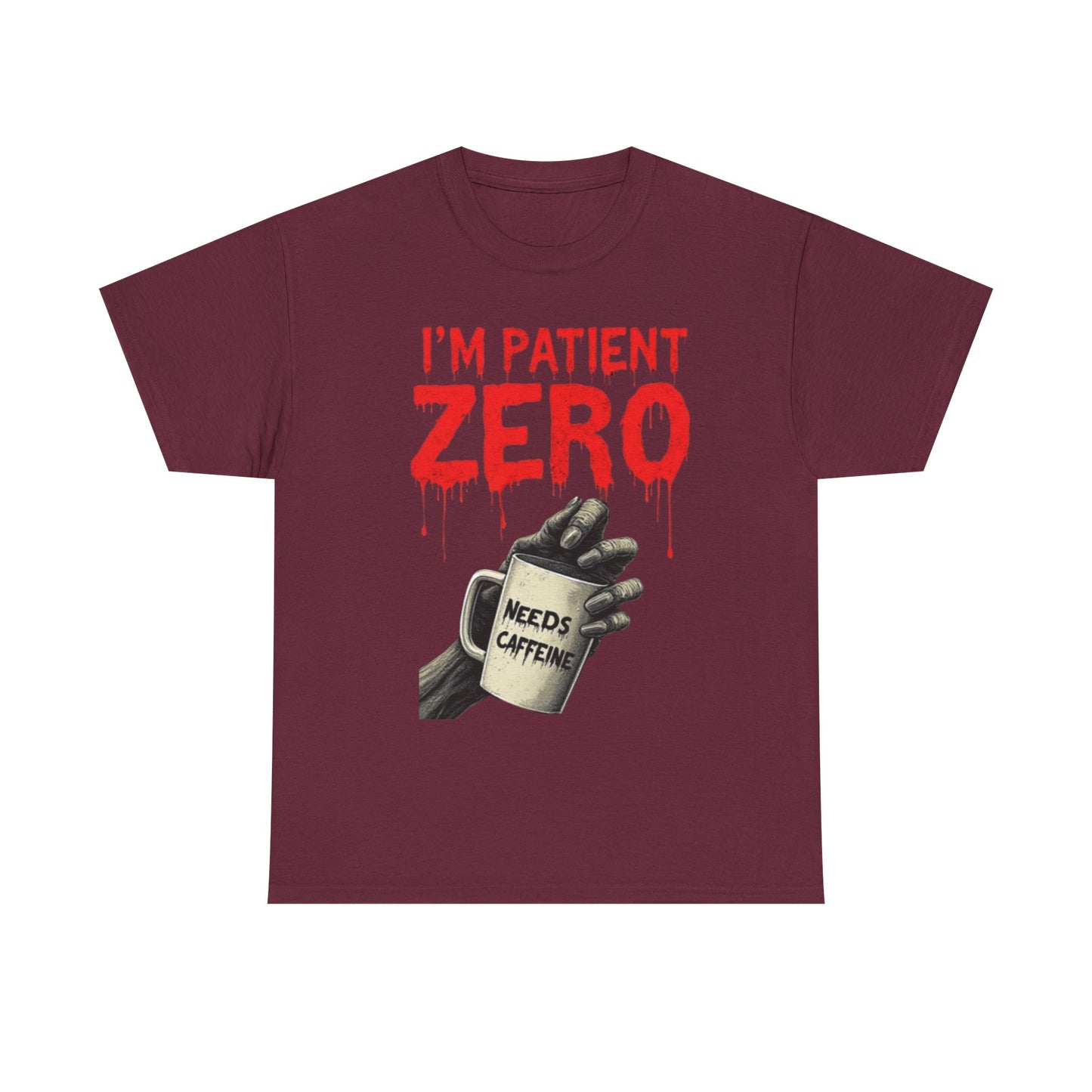 Patient Zero Unisex Heavy Cotton Tee, Horror T-Shirt, Halloween Apparel, Unique Graphic Tee, Casual Wear, Gift for Fans