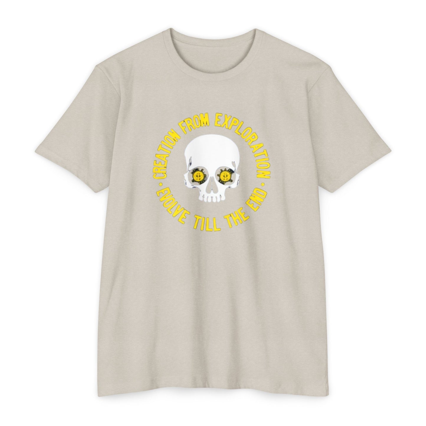 Skull Exploration T-Shirt | Unisex Tee for Adventurers, Fun Graphic Tee, Unique Gift for Explorers, Perfect for Casual Days, Evolution Theme