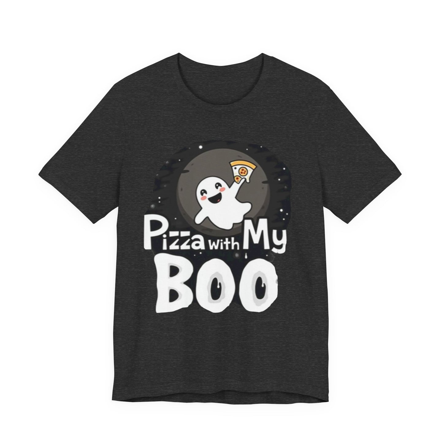 Ghost Pizza Boo Tee - Unisex Jersey Short Sleeve T-Shirt, Funny Halloween Shirt, Spooky Costume, Ghost Lover Gift, October Celebration