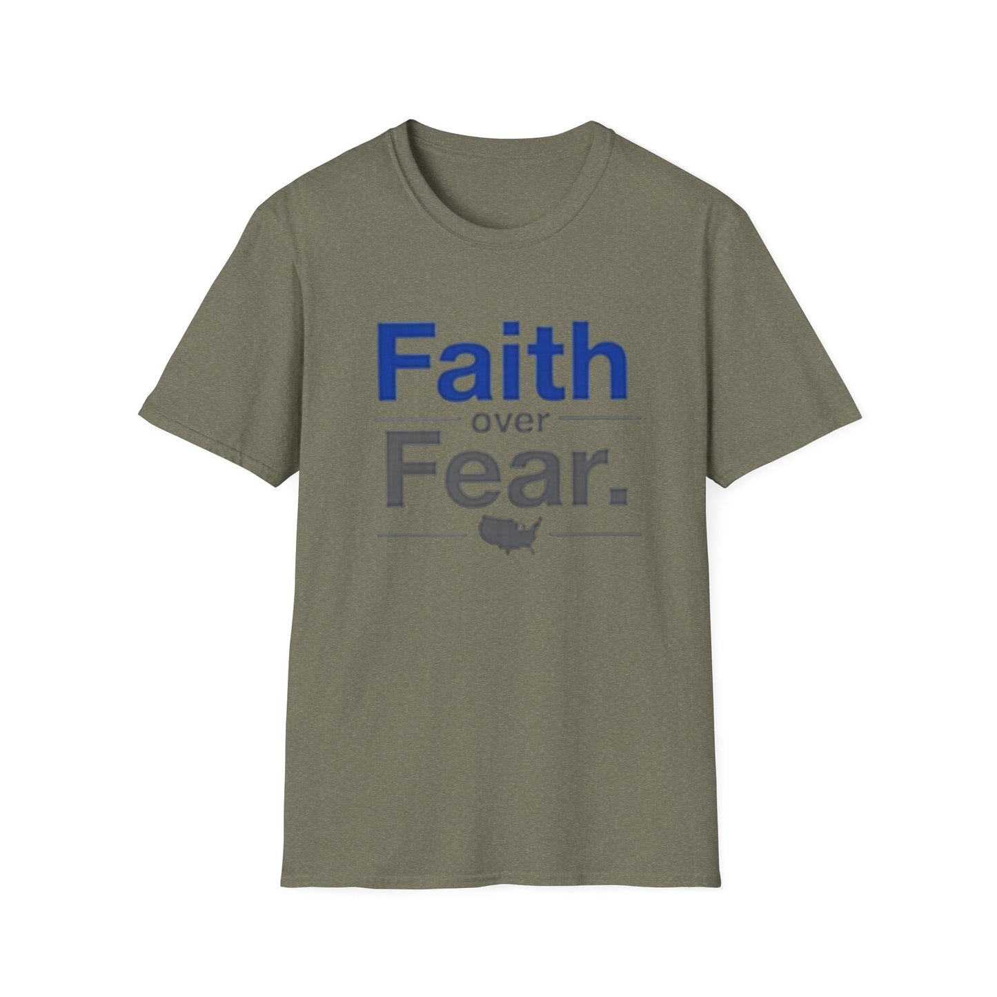 Faith Over Fear Unisex Softstyle T-Shirt | Inspirational Tee for Motivational Gifts, Everyday Wear, Faith, Courage, Positive Vibes - Psychonaut Swag