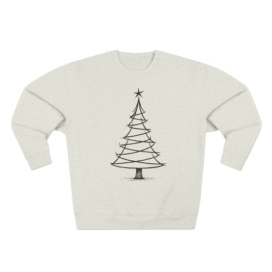 Minimal Sketch Christmas Tree Sweatshirt