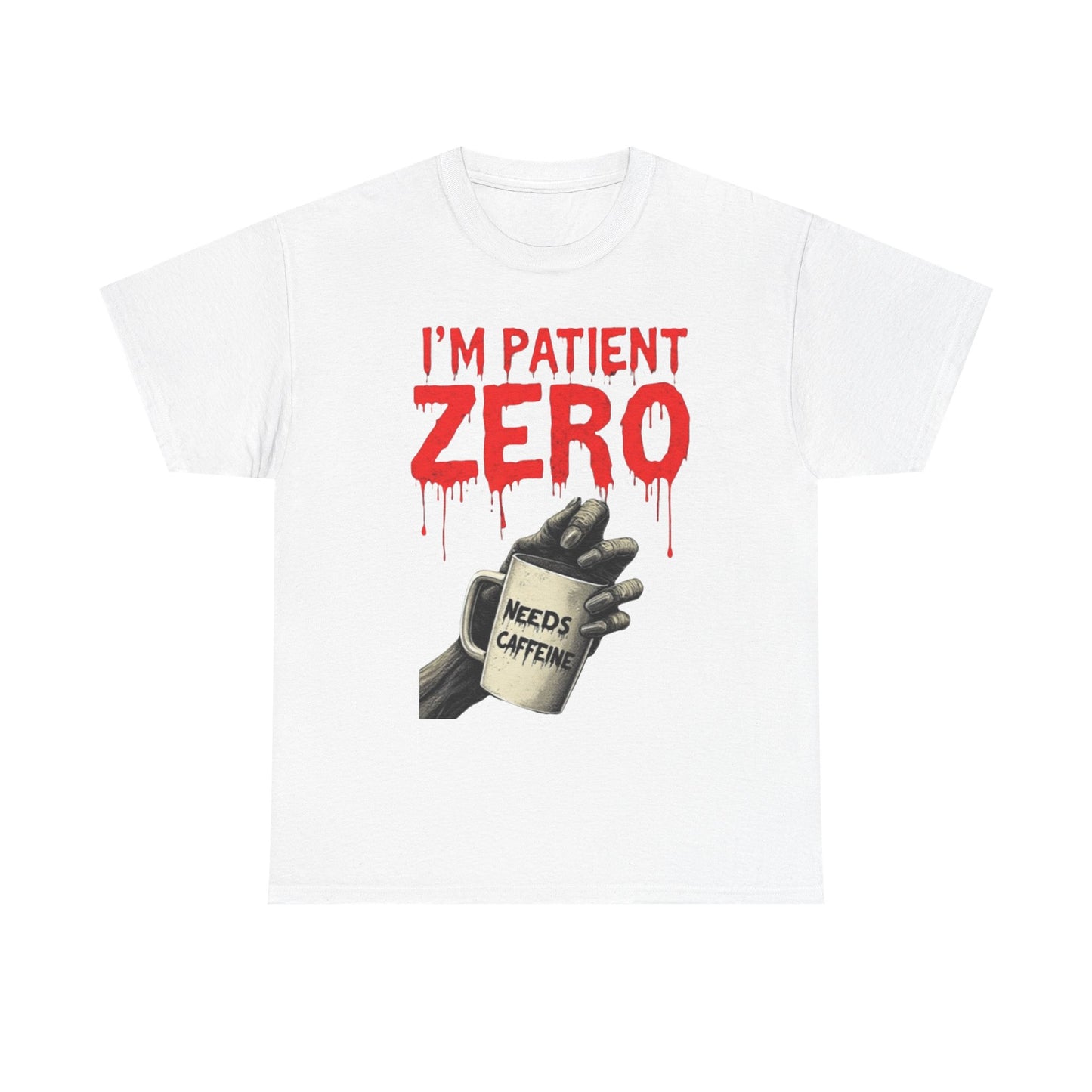 Patient Zero Unisex Heavy Cotton Tee, Horror T-Shirt, Halloween Apparel, Unique Graphic Tee, Casual Wear, Gift for Fans