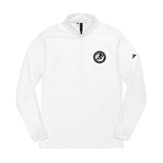 Sports Massage, Embroidered Quarter-Zip Pullover — Adidas Performance Long-Sleeve