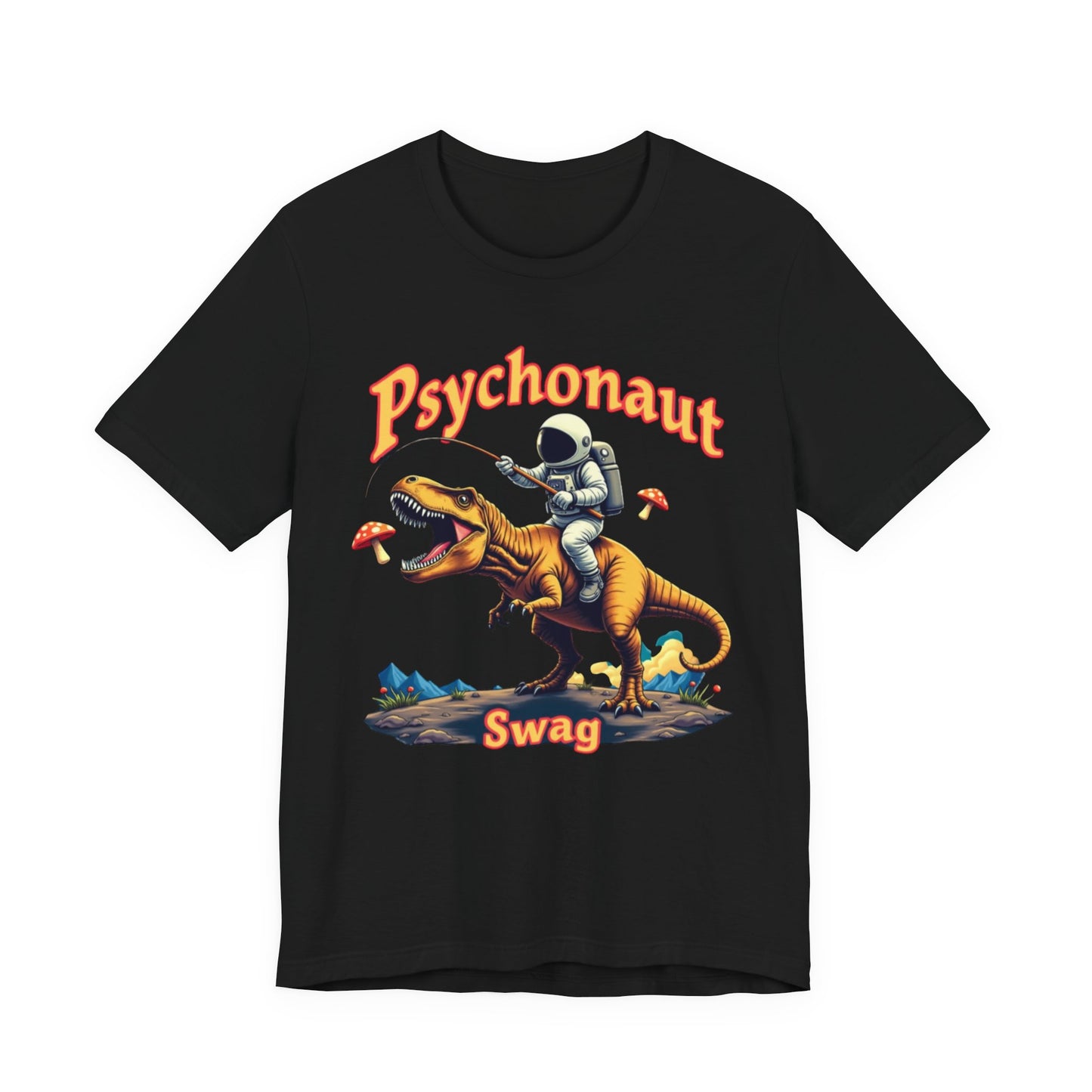 Psychonaut T-Rex Tee - Cool Retro Unisex Jersey Short Sleeve Shirt, Perfect for Gifts, Festivals, and Everyday Wear - Psychonaut Swag