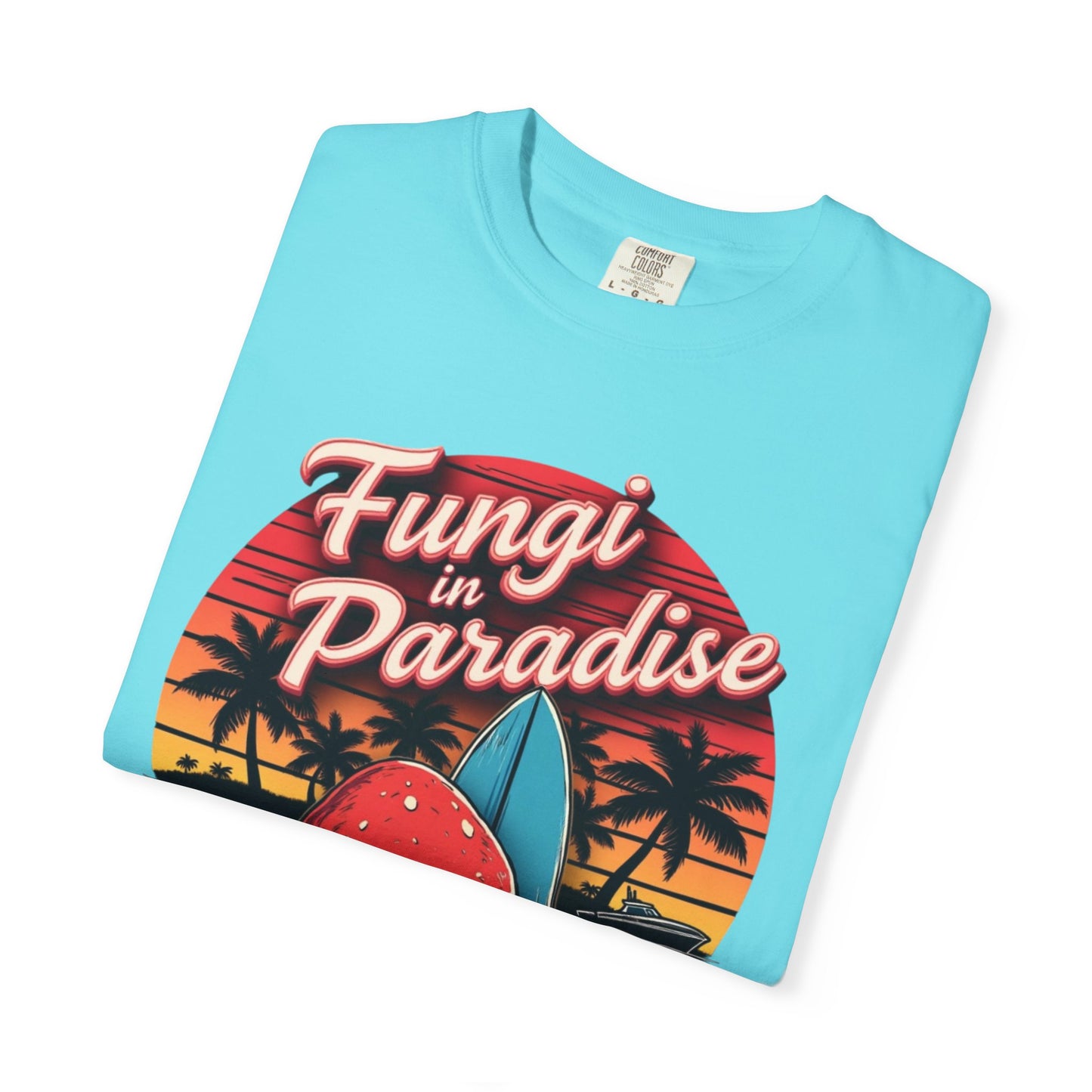 Fungi in Paradise Design, Relaxed Tee, Vintage Style Shirt, Gift for Nature Lovers, Eco-Friendly Apparel - Psychonaut Swag