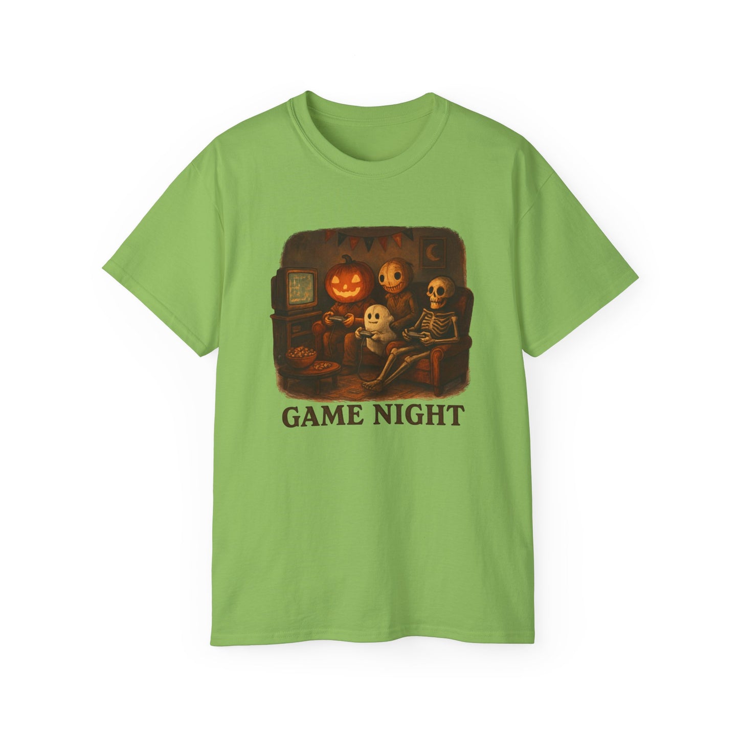 Game Night Tee, Halloween Shirt, Unisex Cotton T-Shirt, Spooky Fun Apparel, Perfect for Gathering and Celebrations
