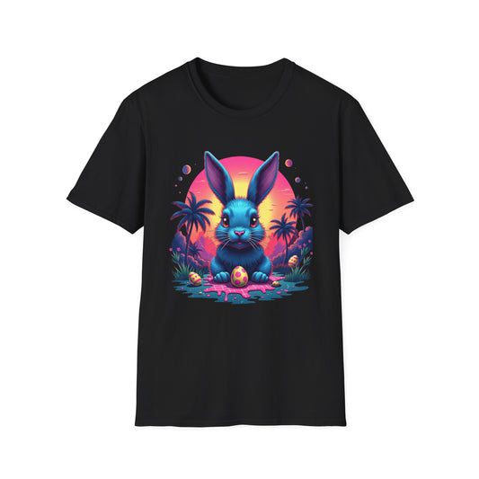 Easter Bunny Neon Sunset, unisex T-Shirt
