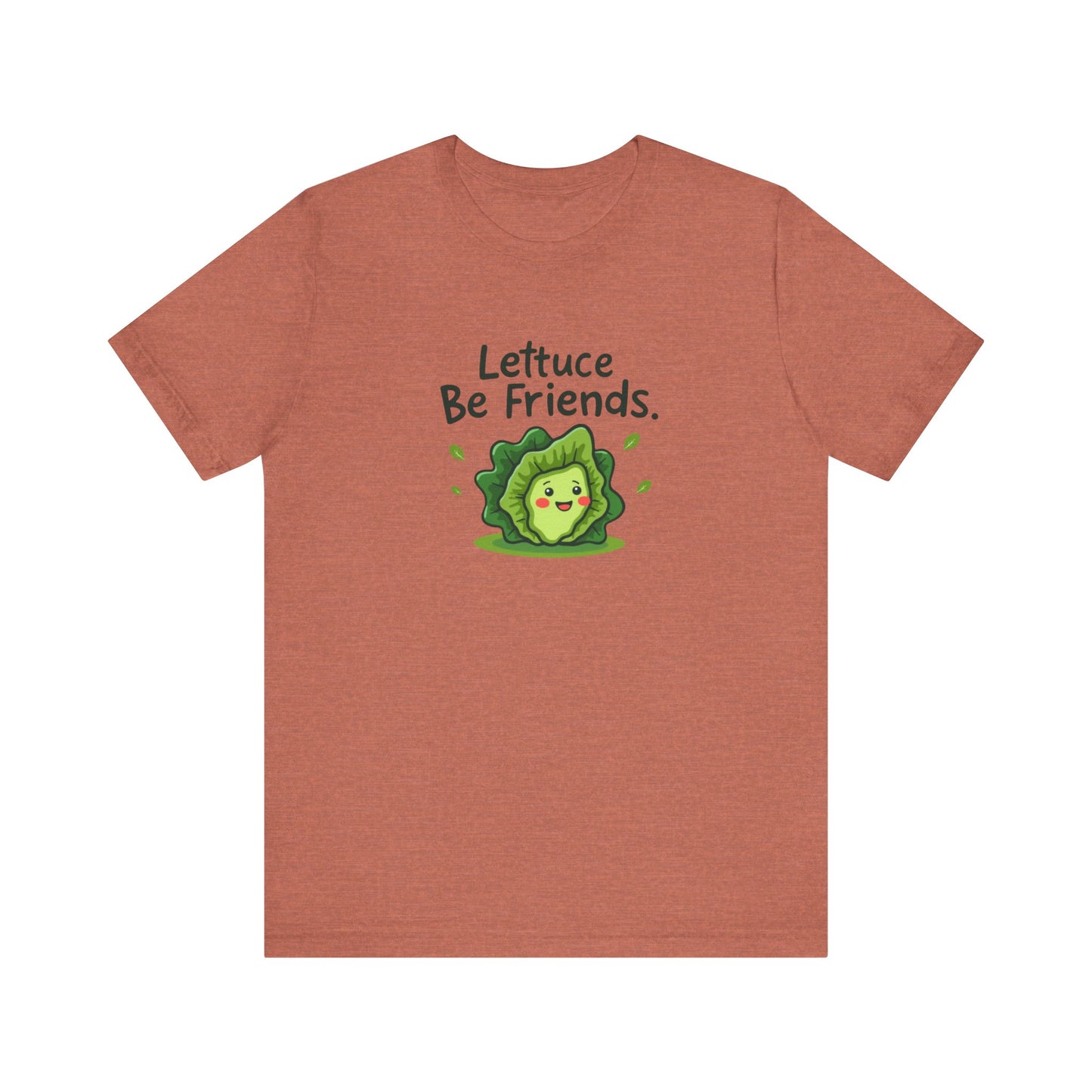 Lettuce Be Friends, Unisex Tee, Casual Wear, Gift for Vegetarians, Summer T-Shirt, Eco-Friendly Apparel - Psychonaut Swag