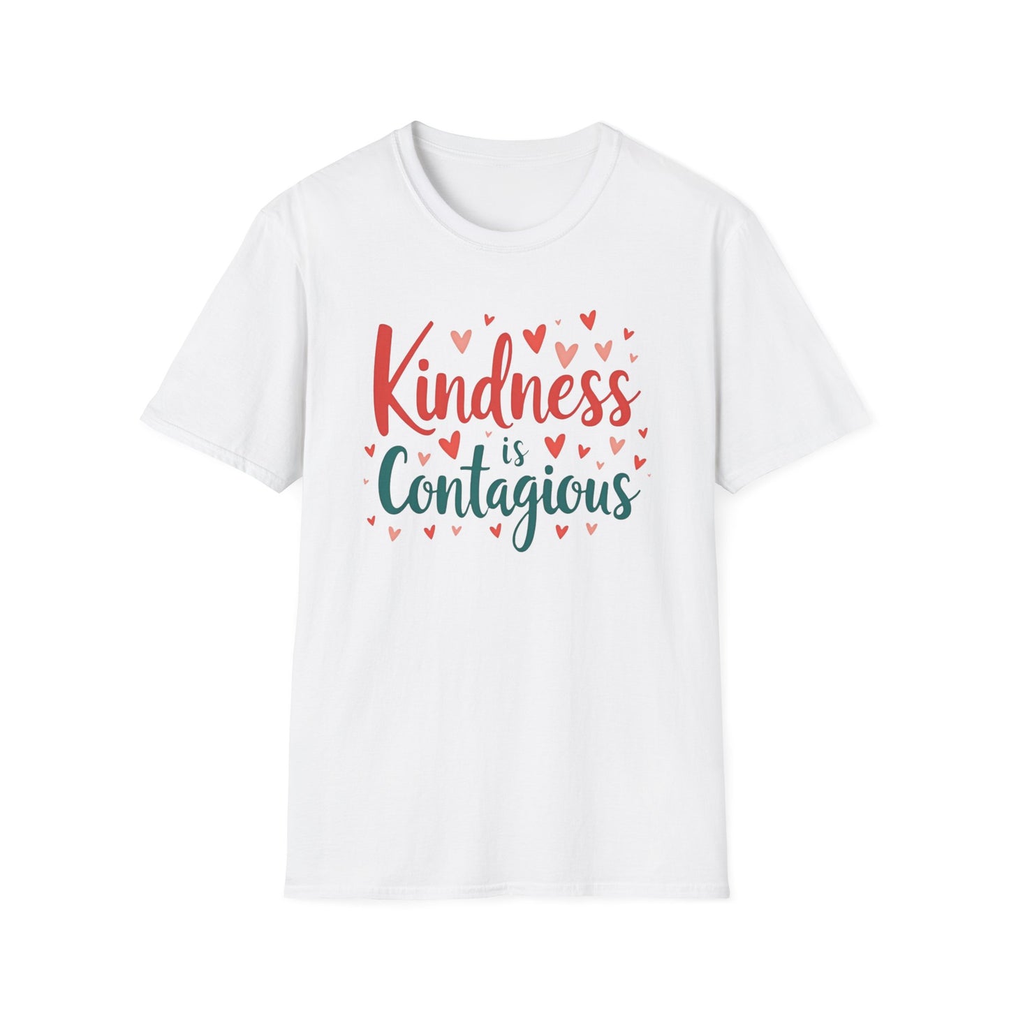 Kindness is Contagious T-Shirt | Unisex Softstyle Tee, Inspirational Apparel, Gift for Friends, Positive Vibes, Everyday Wear - Psychonaut Swag