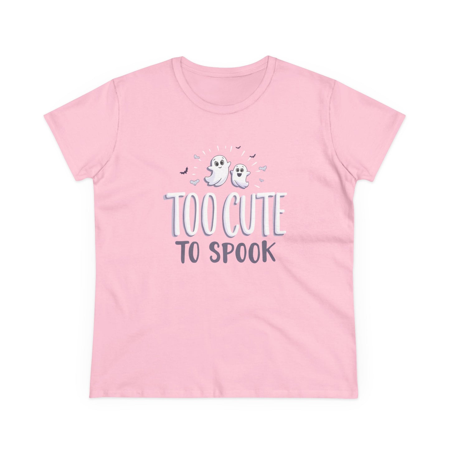 Too Cute to Spook Women's Cotton Tee, Halloween T-Shirt, Ghostly Graphic Tee, Casual Fall Apparel, Fun Halloween Outfit