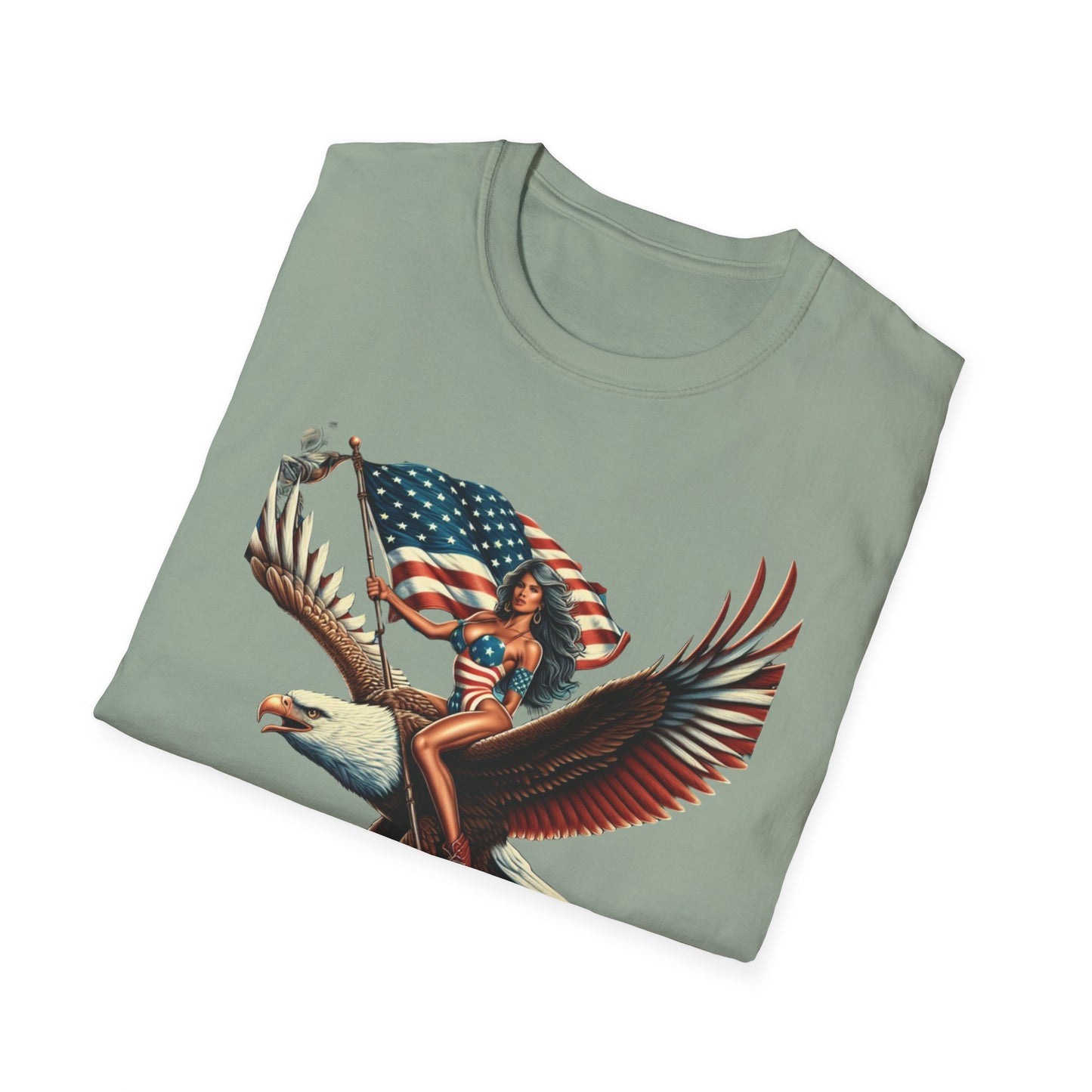 Patriot Riding Eagle, Graphic Tee - Unisex T-Shirt, Eagle Design, 4th of July Shirt, Independence Day Apparel, Festival Wear, Gift for Patriots - Psychonaut Swag
