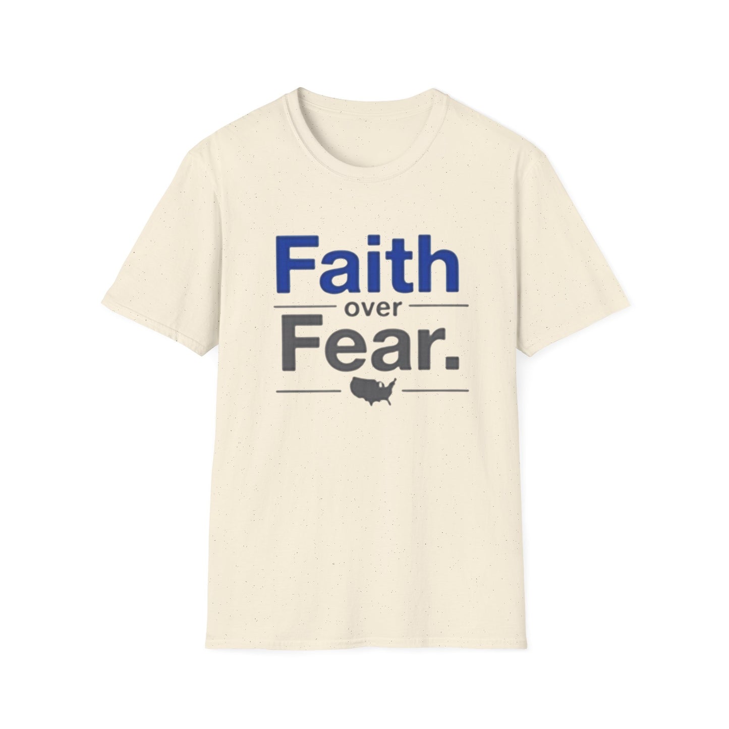 Faith Over Fear Unisex Softstyle T-Shirt | Inspirational Tee for Motivational Gifts, Everyday Wear, Faith, Courage, Positive Vibes - Psychonaut Swag