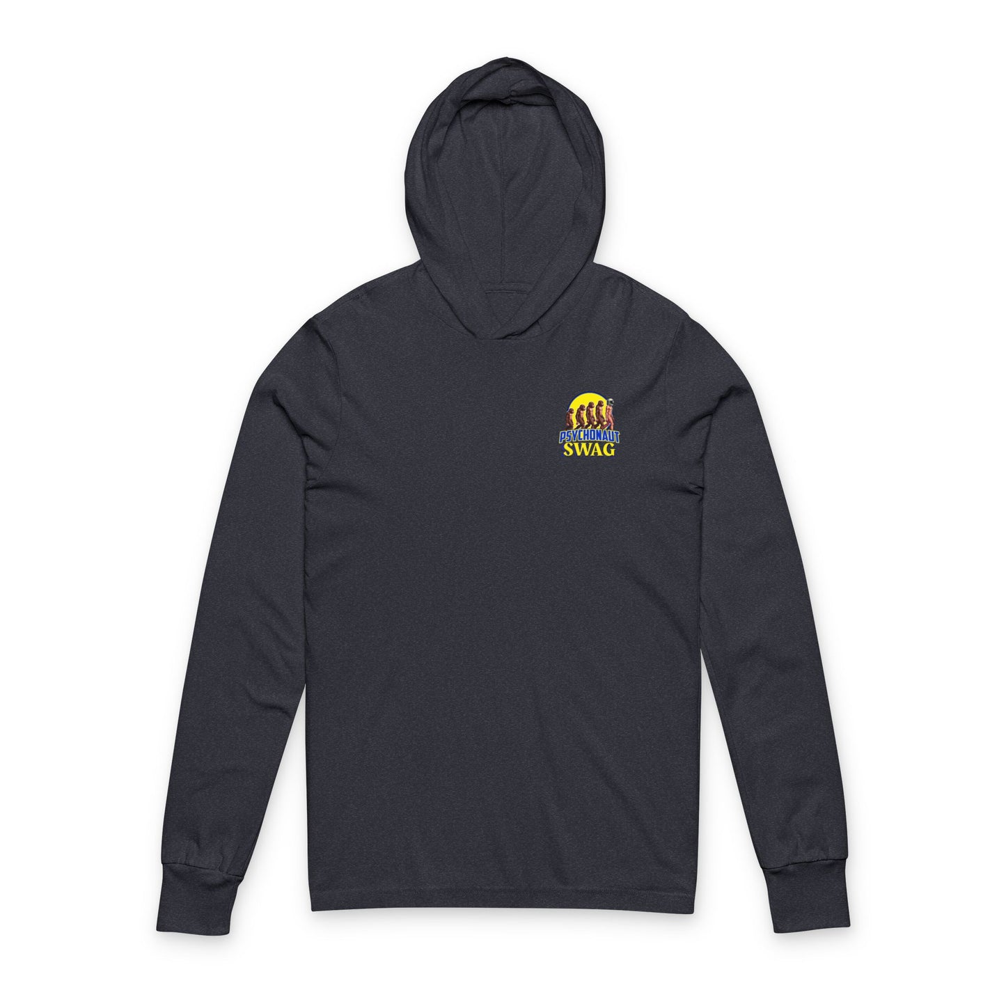 Psychonaut swag small biz, Hooded Long Sleeve Tee, Casual Layering, Everyday Wear, Gift for Friends, Outdoor Adventures, Stylish Hooded Shirt