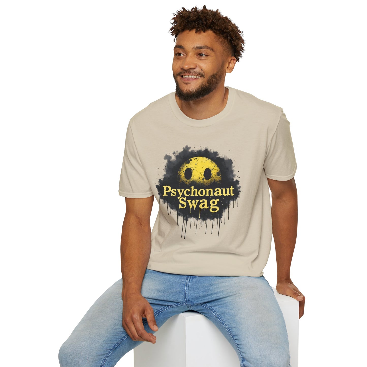 Psycho Smile, Pyschonaut Swag T-Shirt - Unisex Softstyle Tee, Casual Wear, Gift for Gamers, Festival Attire, Streetwear Fashion