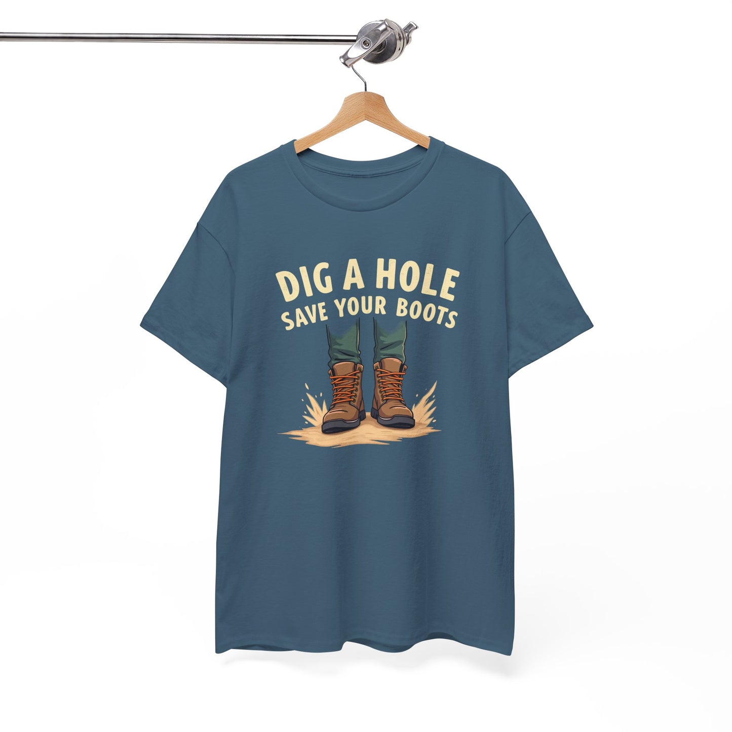 Dig a Hole Save Your Boots, Funny Gardening Tee, Unisex Heavy Cotton Tee, Vintage Style Shirt, Dig A Hole Design, Perfect for Gardeners & Outdoor Lovers - Psychonaut Swag