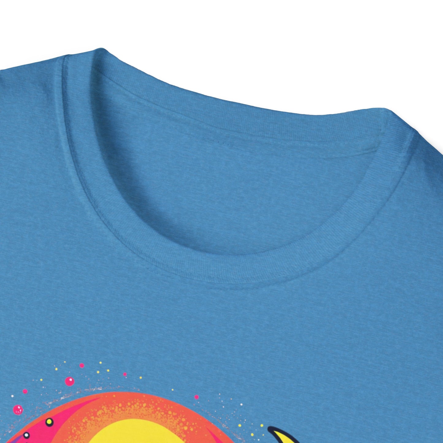 Cosmic Digital Dreams Unisex Softstyle T-Shirt - Vibrant Space-Inspired Design - Psychonaut Swag