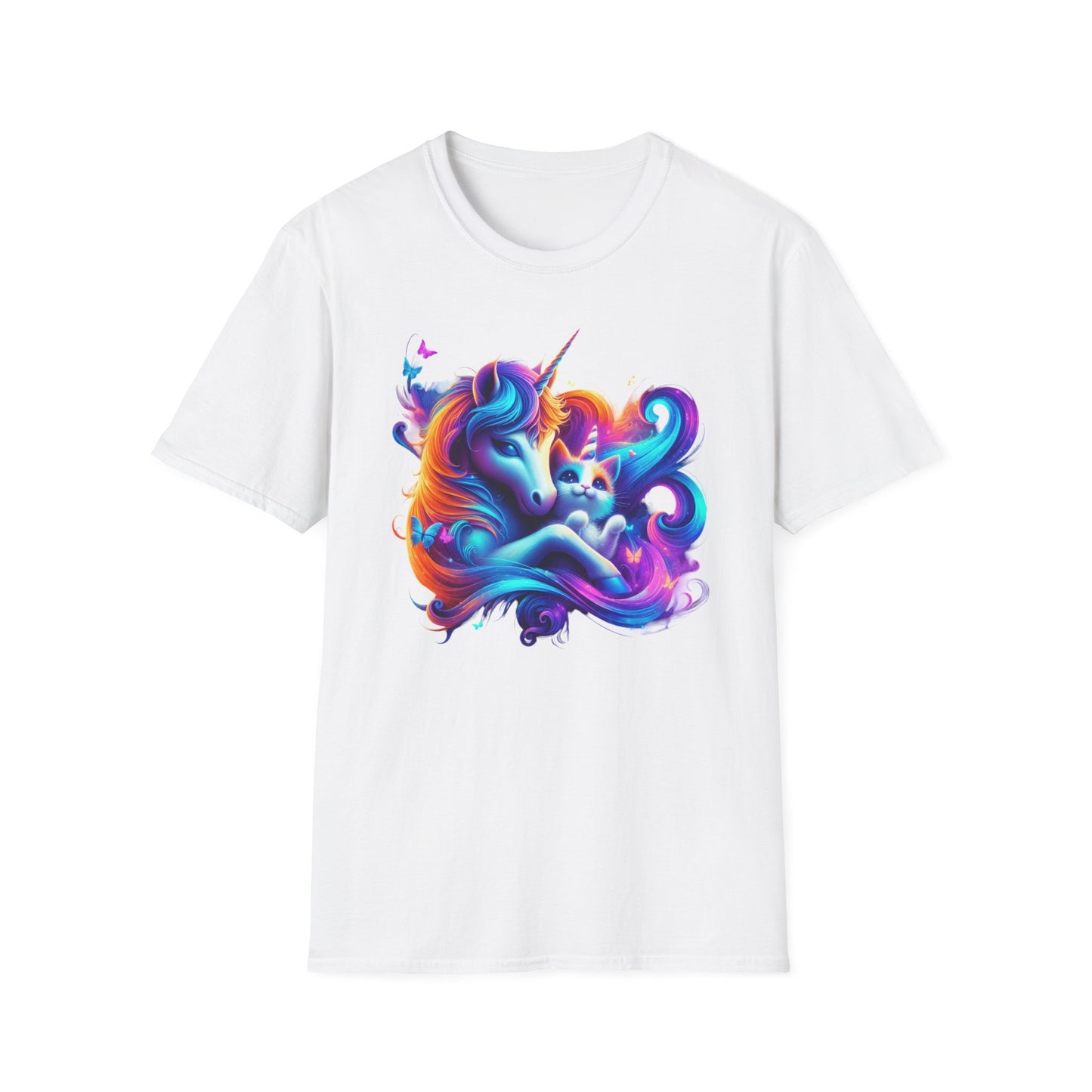 Unicorn with Caticorn Unisex T-Shirt - Magic of Unicorns hugging the Caticorns - Psychonaut Swag