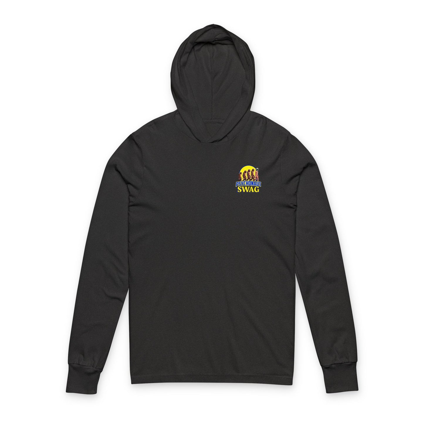 Psychonaut swag small biz, Hooded Long Sleeve Tee, Casual Layering, Everyday Wear, Gift for Friends, Outdoor Adventures, Stylish Hooded Shirt