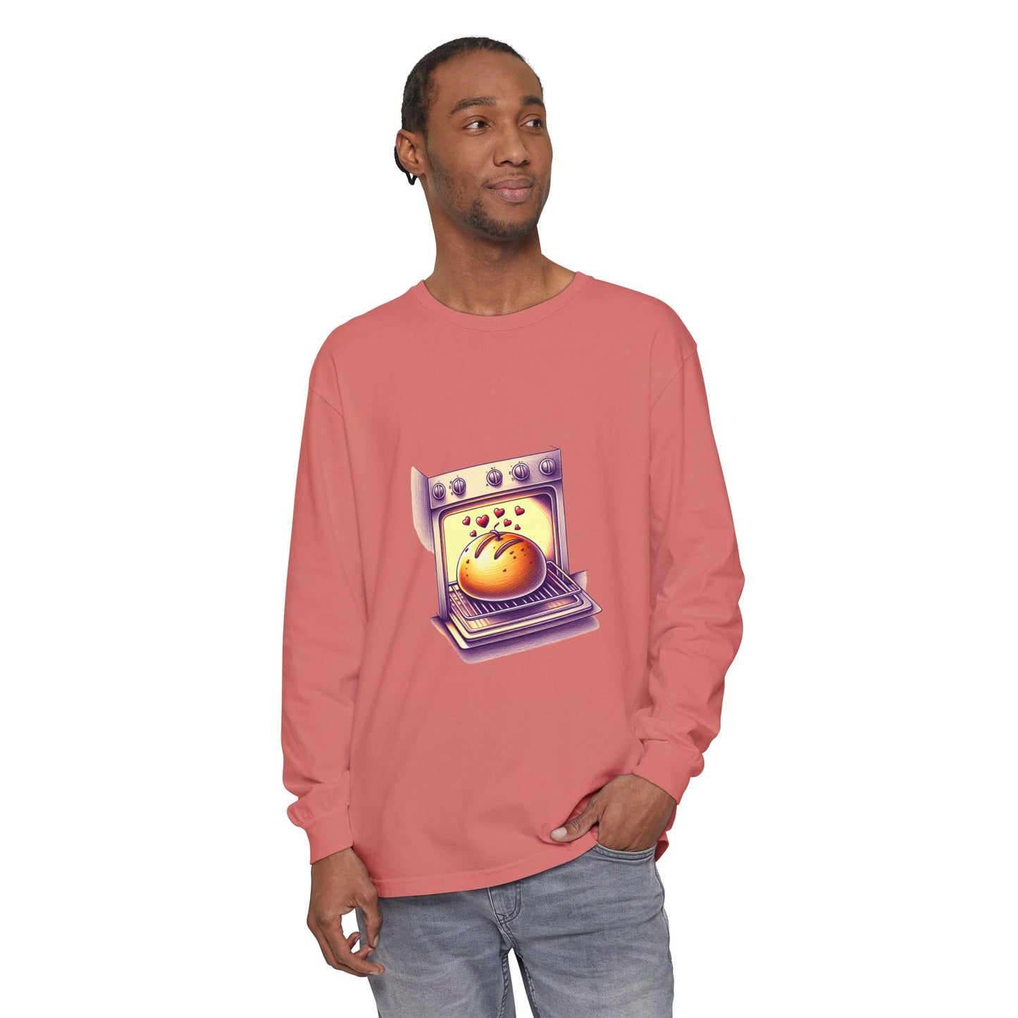 Bun in oven, Unisex Garment-dyed Long Sleeve T-Shirt - Psychonaut Swag