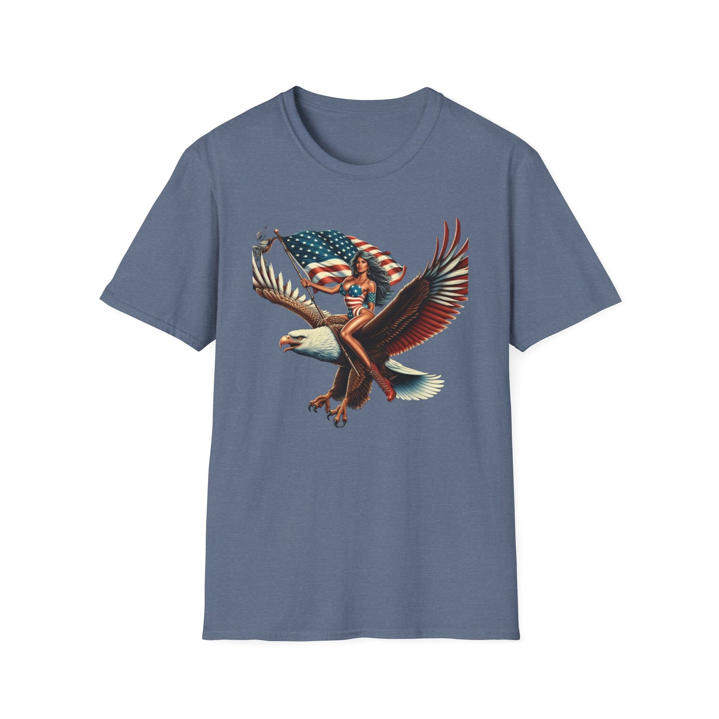 Patriot Riding Eagle, Graphic Tee - Unisex T-Shirt, Eagle Design, 4th of July Shirt, Independence Day Apparel, Festival Wear, Gift for Patriots - Psychonaut Swag