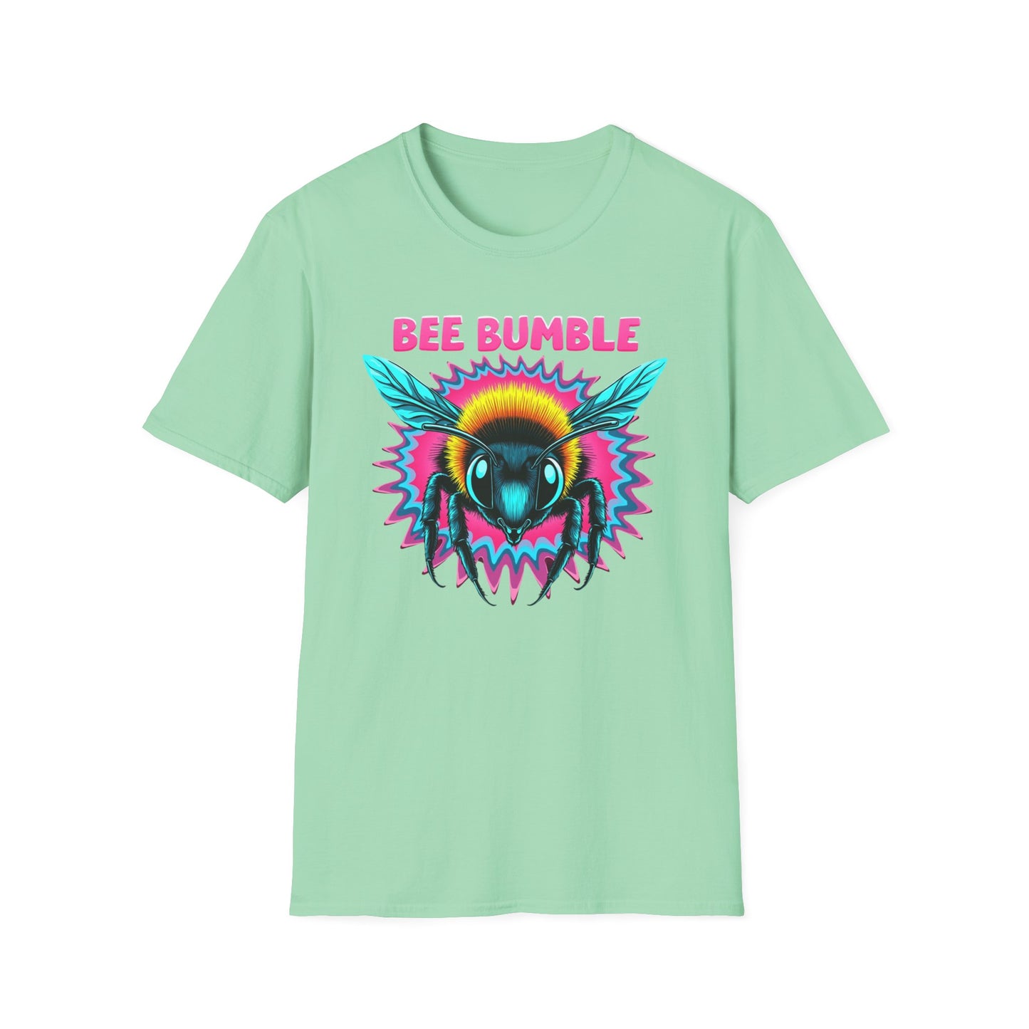Bee Bumble T-Shirt, Retro Graphic Tee, Softstyle Unisex Shirt, Summer Fashion, Gift for Beekeepers, Eco-Friendly Tee - Psychonaut Swag