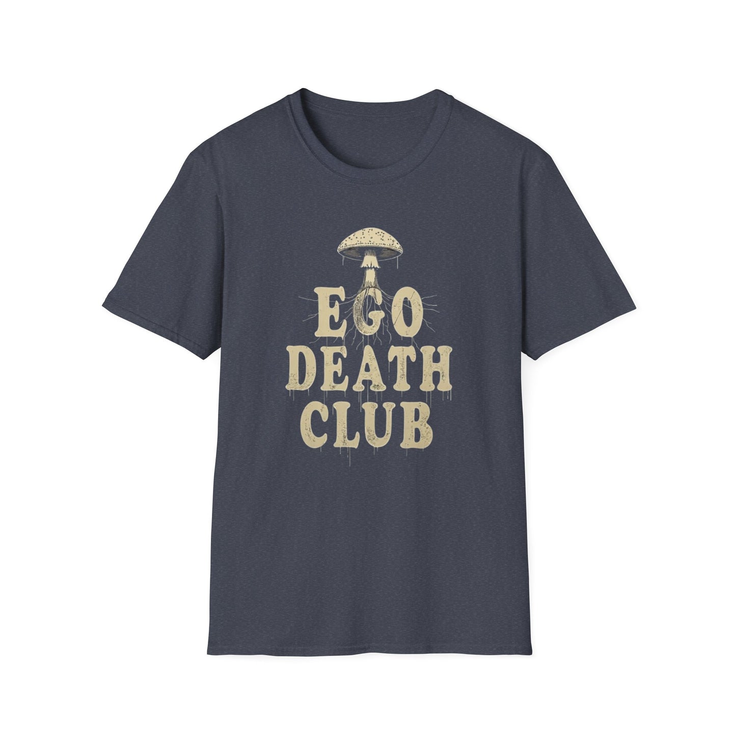 Ego Death Club Mushroom, T-Shirt, Unisex Softstyle Tee, Casual Wear, Gift for Friends, Unique Graphic Shirt - Psychonaut Swag