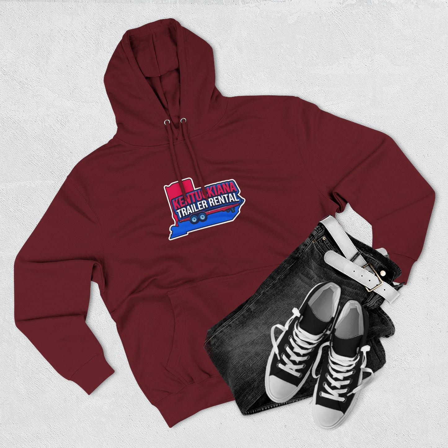 Kentuckiana Trailer Rental Hoodie | Cozy Casual Wear, Perfect for Road Trips, Gift for Outdoor Enthusiasts, Iconic Travel Style