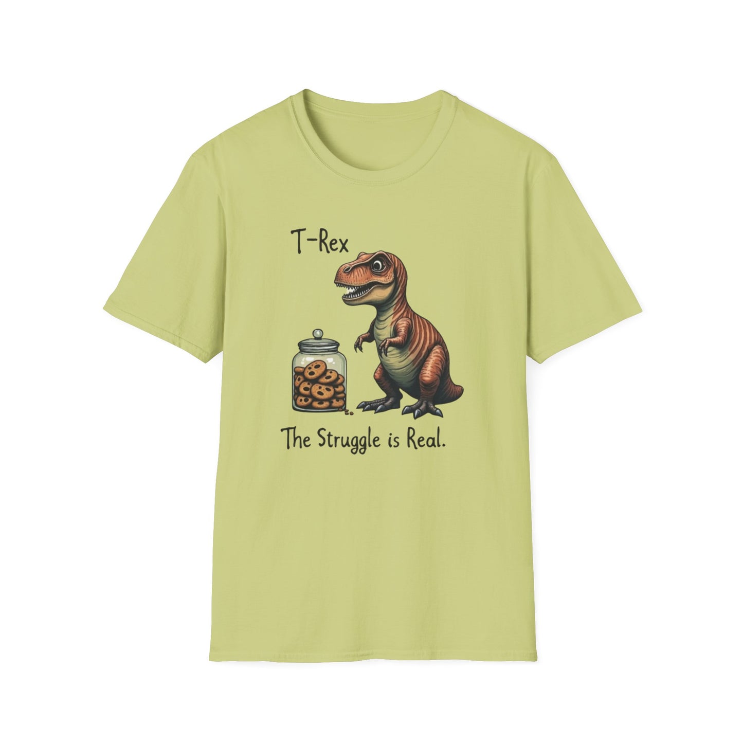 Funny T-Rex, The Struggle is real, T-Shirt, Dinosaur Gift, Unisex Apparel, Quirky Graphic Tee, Perfect for Birthdays and Parties - Psychonaut Swag