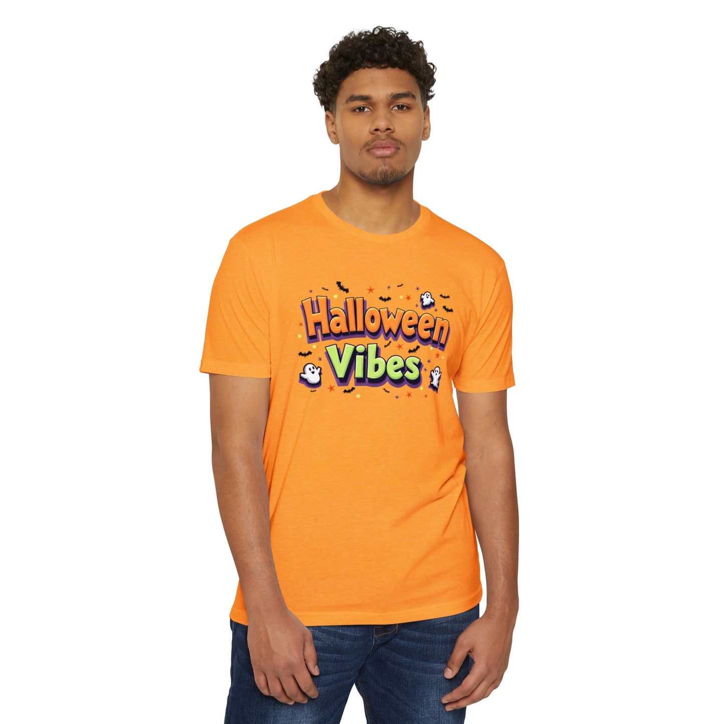 Halloween Vibes Unisex T-Shirt, Spooky Tee, Fall Fashion, Halloween Party Shirt, Gift for Ghost Lovers, Casual Autumn Wear