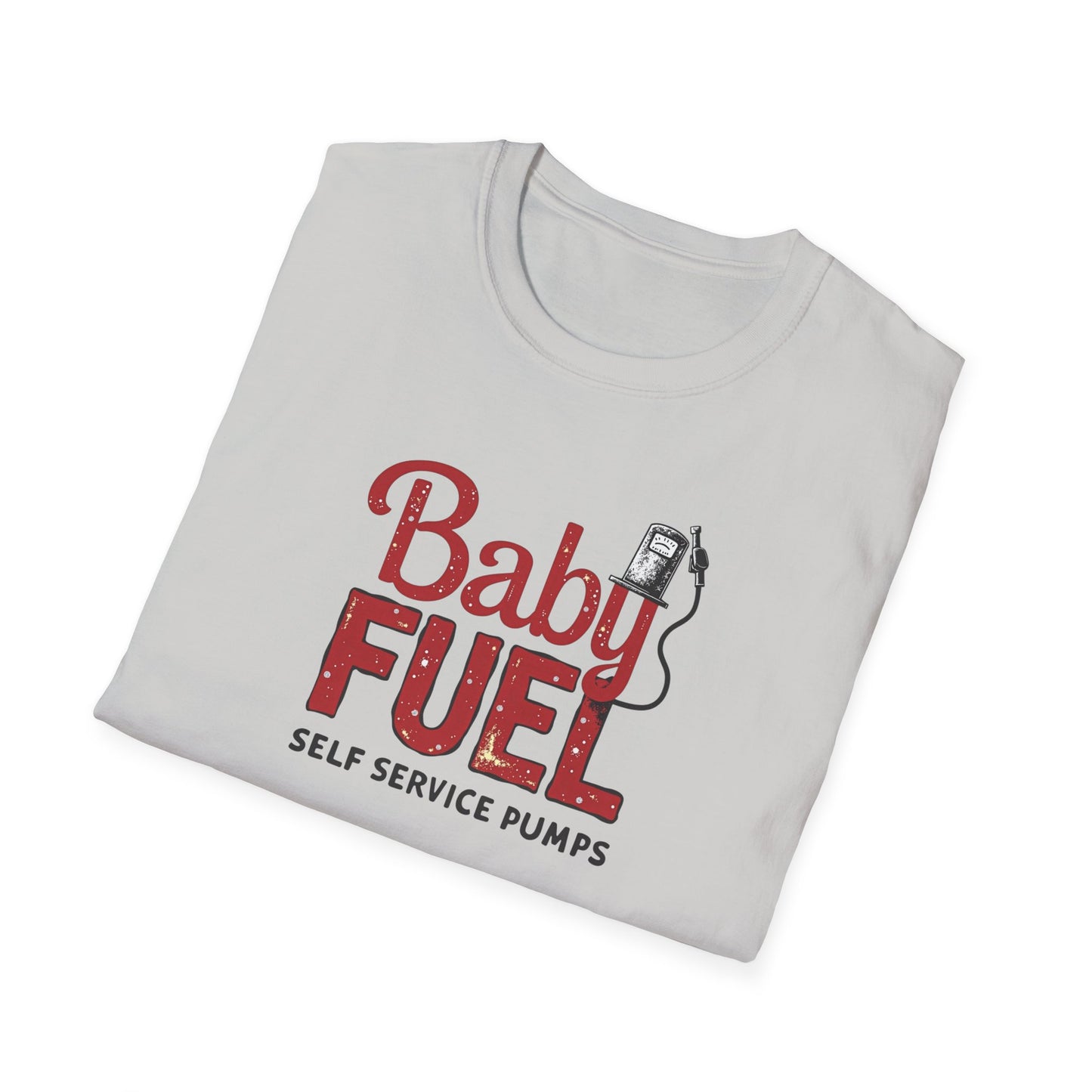 Baby Fuel, Vintage PumpThemed Unisex T-Shirt, Funny Baby Fuel Shirt, Gift for Car Lovers, Automotive Tee, Casual Everyday Wear - Psychonaut Swag