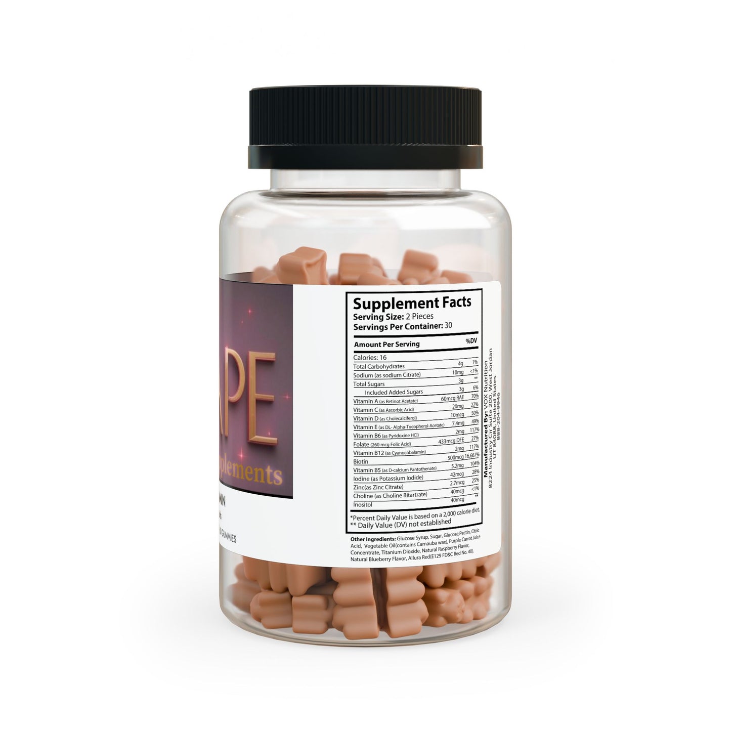 Shape Supplements Hair Vitamin Gummies (60 Gummies) - Psychonaut Swag