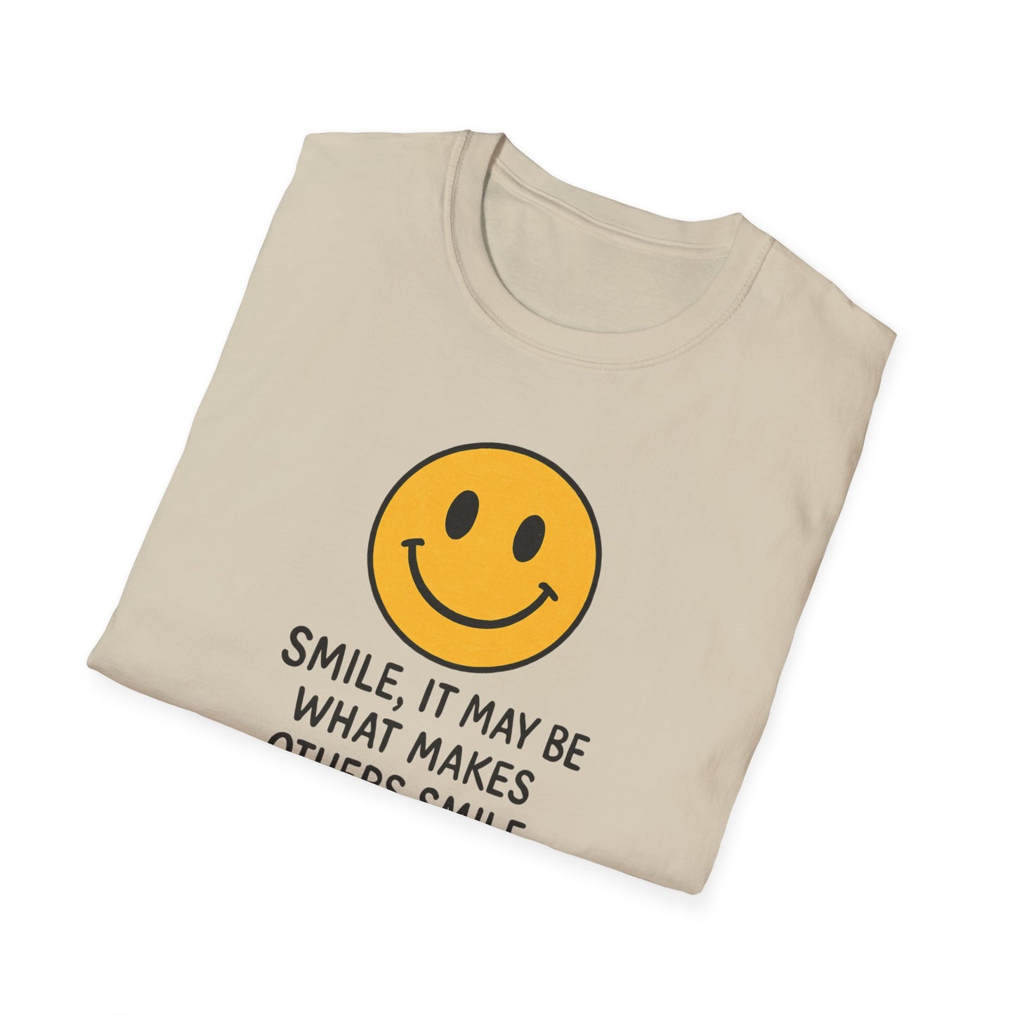 Smile Encouragement T-Shirt, Positive Vibes Tee, Unisex Graphic Shirt, Gift for Friends, Casual Wear, Everyday Comfort - Psychonaut Swag