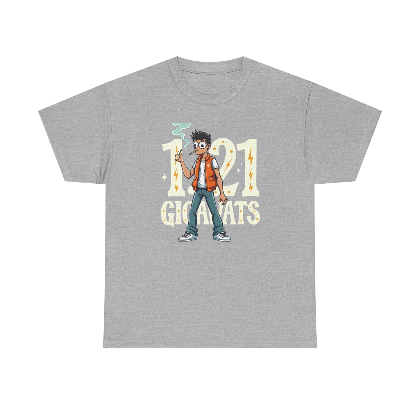 Gigawatts of Power, Unisex Heavy Cotton Tee, Graphic Shirt, Retro Tee, Casual Wear, Geek Fashion, Fun Gift - Psychonaut Swag