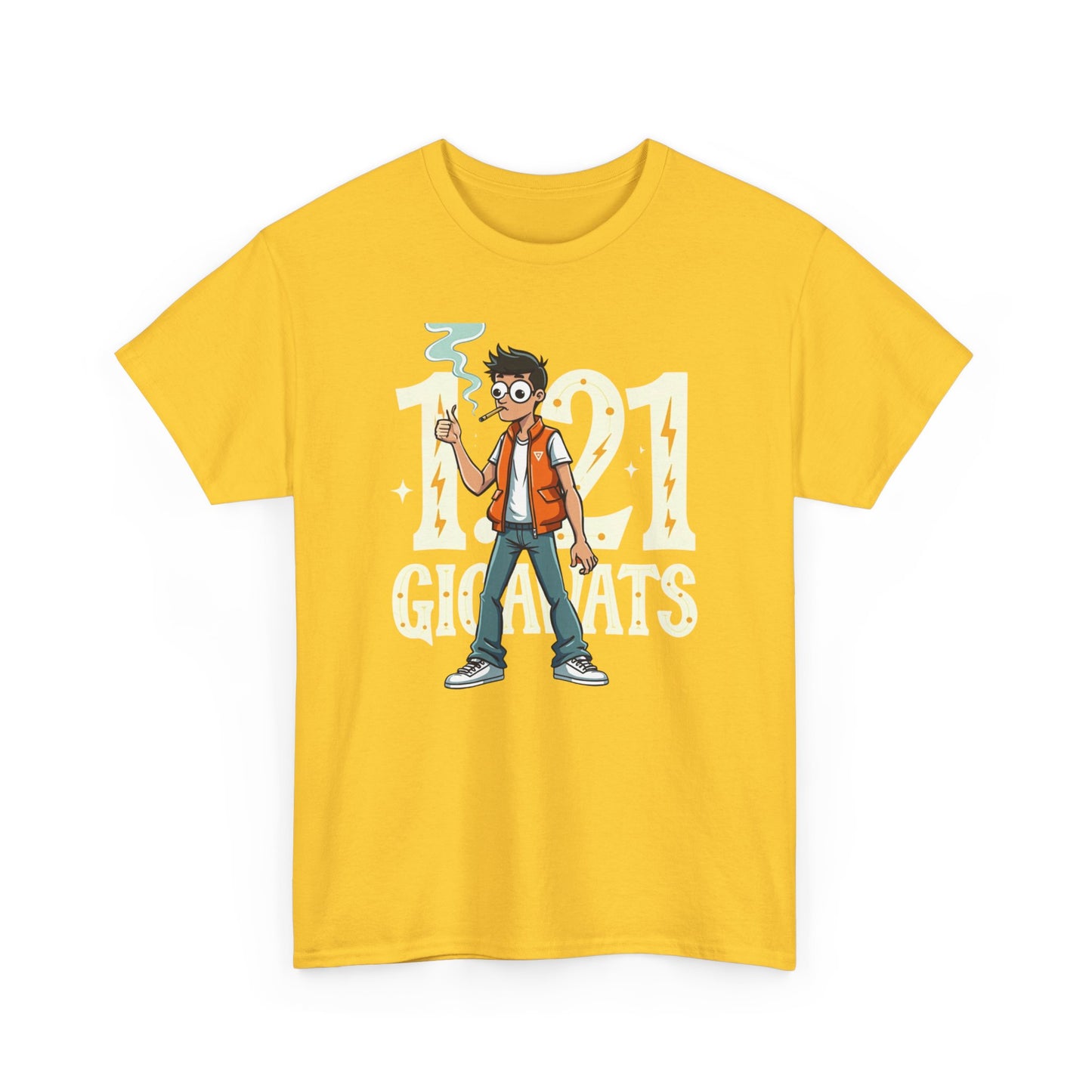 Gigawatts of Power, Unisex Heavy Cotton Tee, Graphic Shirt, Retro Tee, Casual Wear, Geek Fashion, Fun Gift - Psychonaut Swag