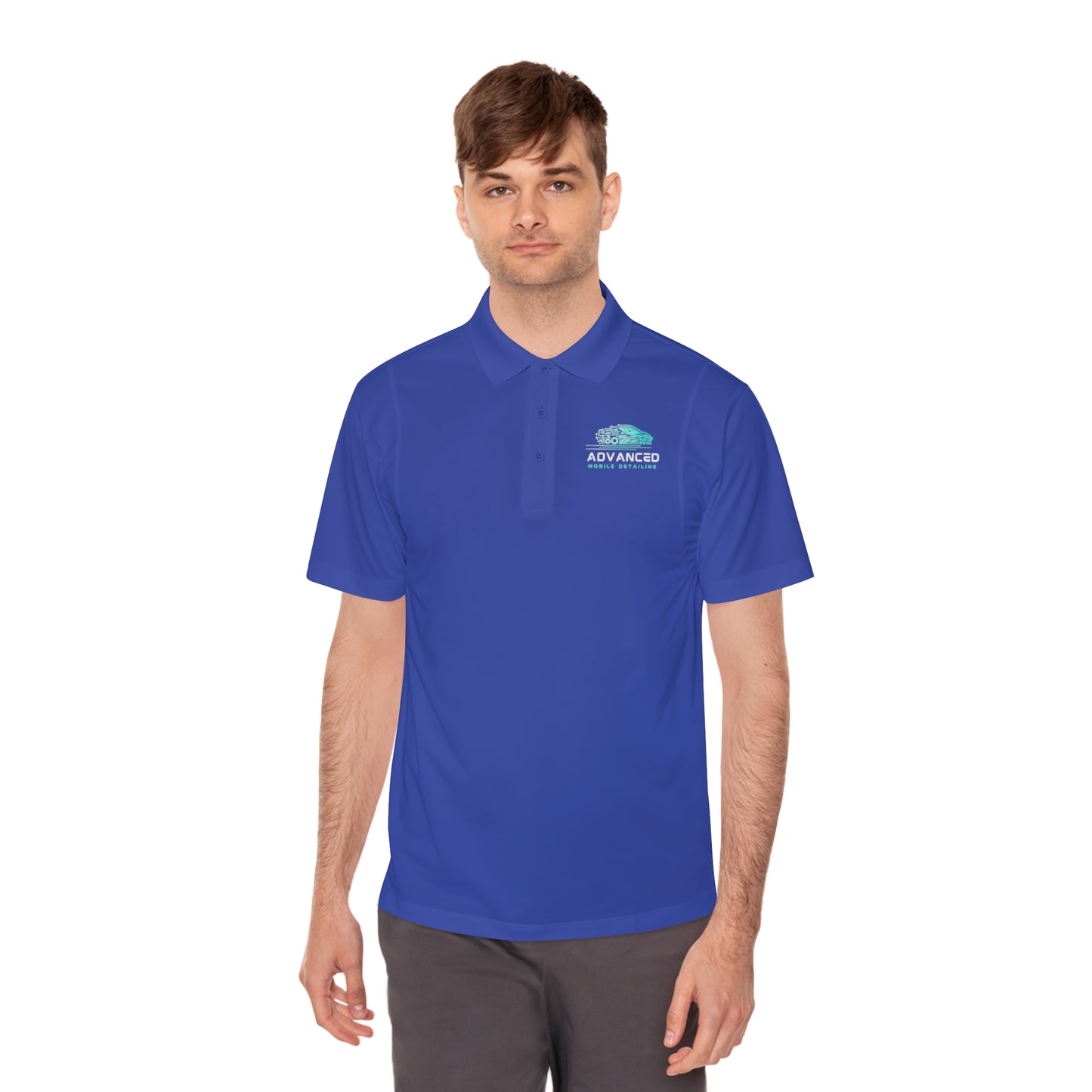 Advanced Mobile, Men's Sport Polo Shirt, Activewear, Casual Dress Shirt for Men, Perfect for Outdoor Activities, Golf, and Everyday Wear