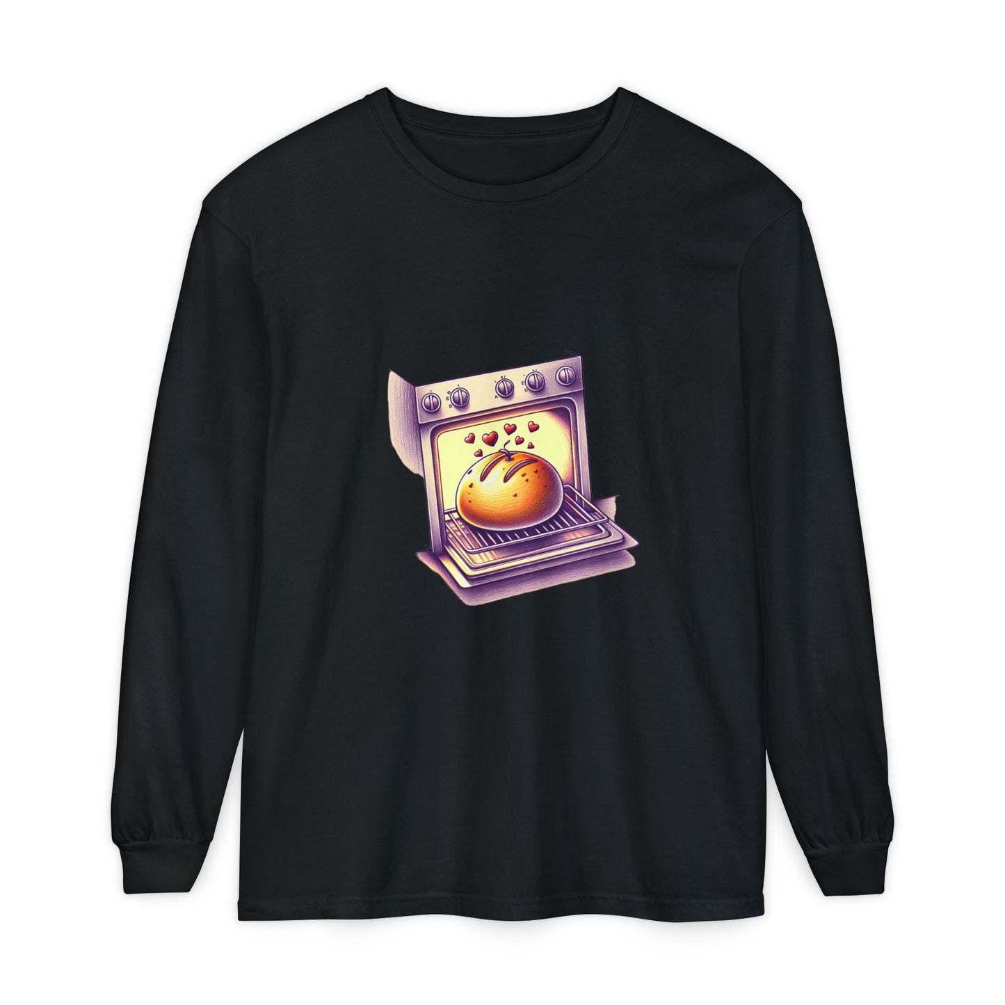 Bun in oven, Unisex Garment-dyed Long Sleeve T-Shirt - Psychonaut Swag