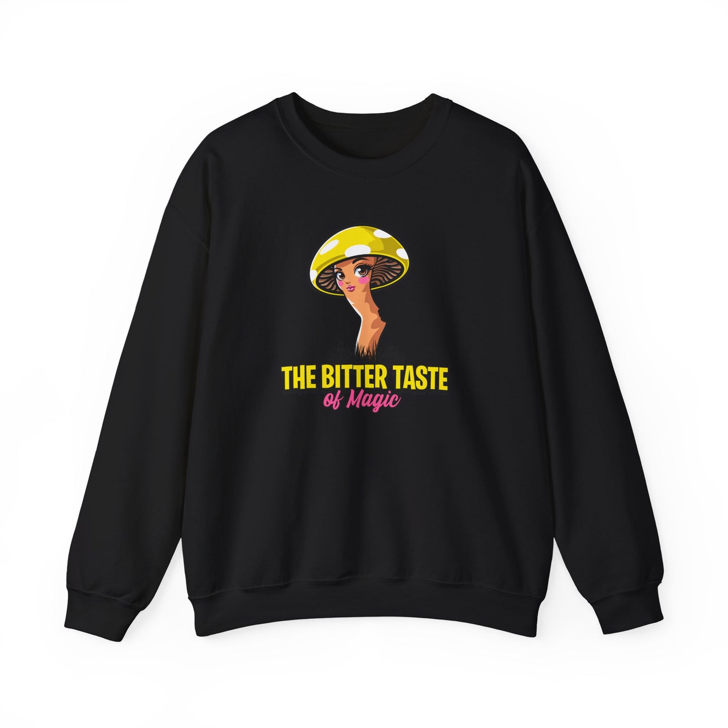 The Bitter Taste of Magic, Mushroom, Unisex Heavy Blend™ Crewneck Sweatshirt - Psychonaut Swag