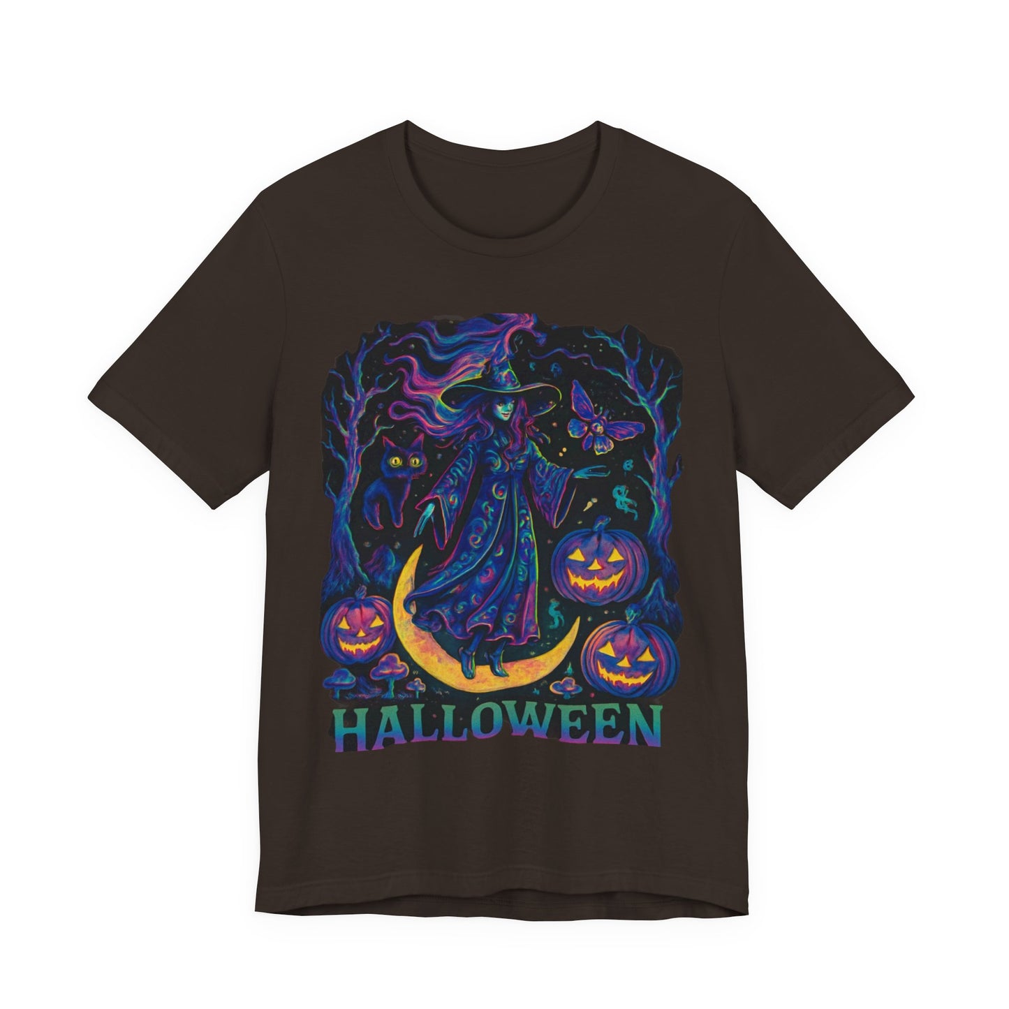 Halloween Witch Graphic Tee, Spooky T-Shirt, Unisex Short Sleeve Shirt, Halloween Costume, Pumpkin Shirt, Fall Festival Apparel
