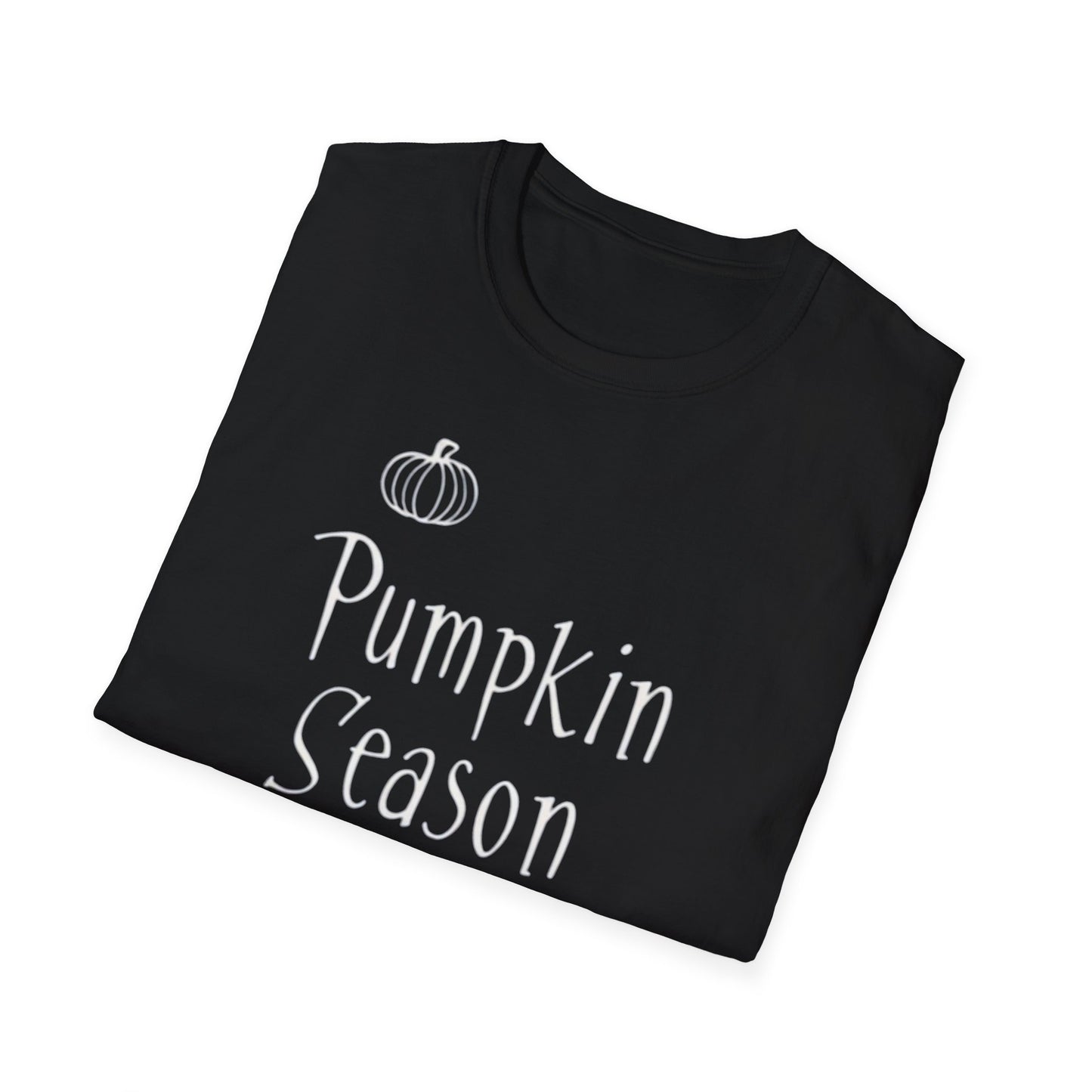Pumpkin Season, Unisex Softstyle T-Shirt - Casual Wear, Fall Fashion, Halloween, Harvest Celebration, Gift Idea