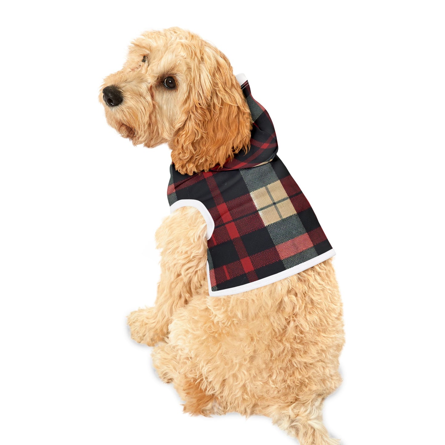 Plaid, red/black, Pet Hoodie, Hoodies for hounds - Psychonaut Swag