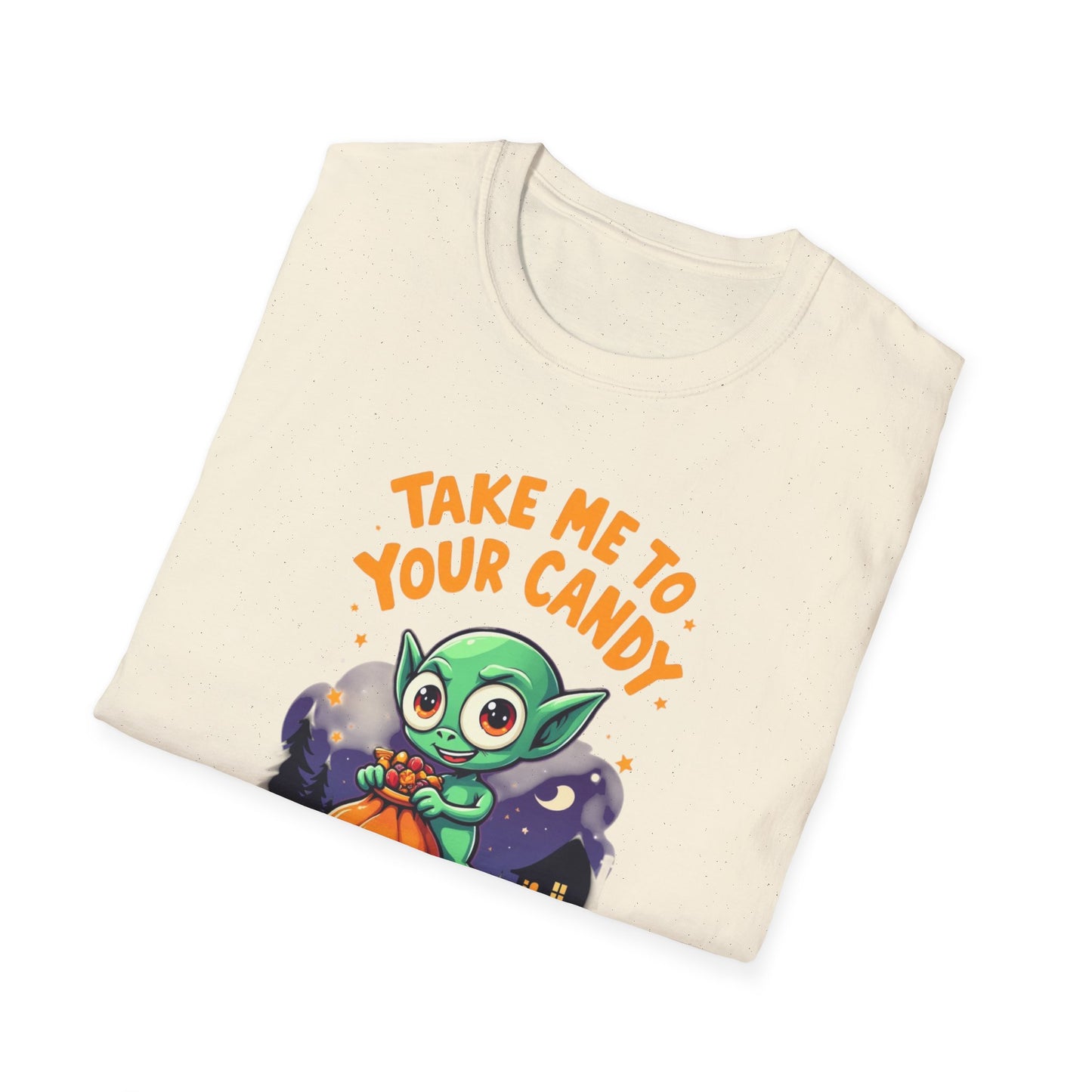 Trick or Treat Alien, T-Shirt, Cute Graphic Tee, Trick or Treat Shirt, Unisex Halloween Apparel, Fun Holiday Outfit